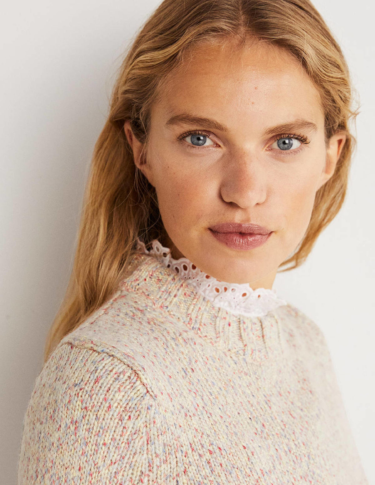 Speckled Fluffy Sweater-Ivory-2