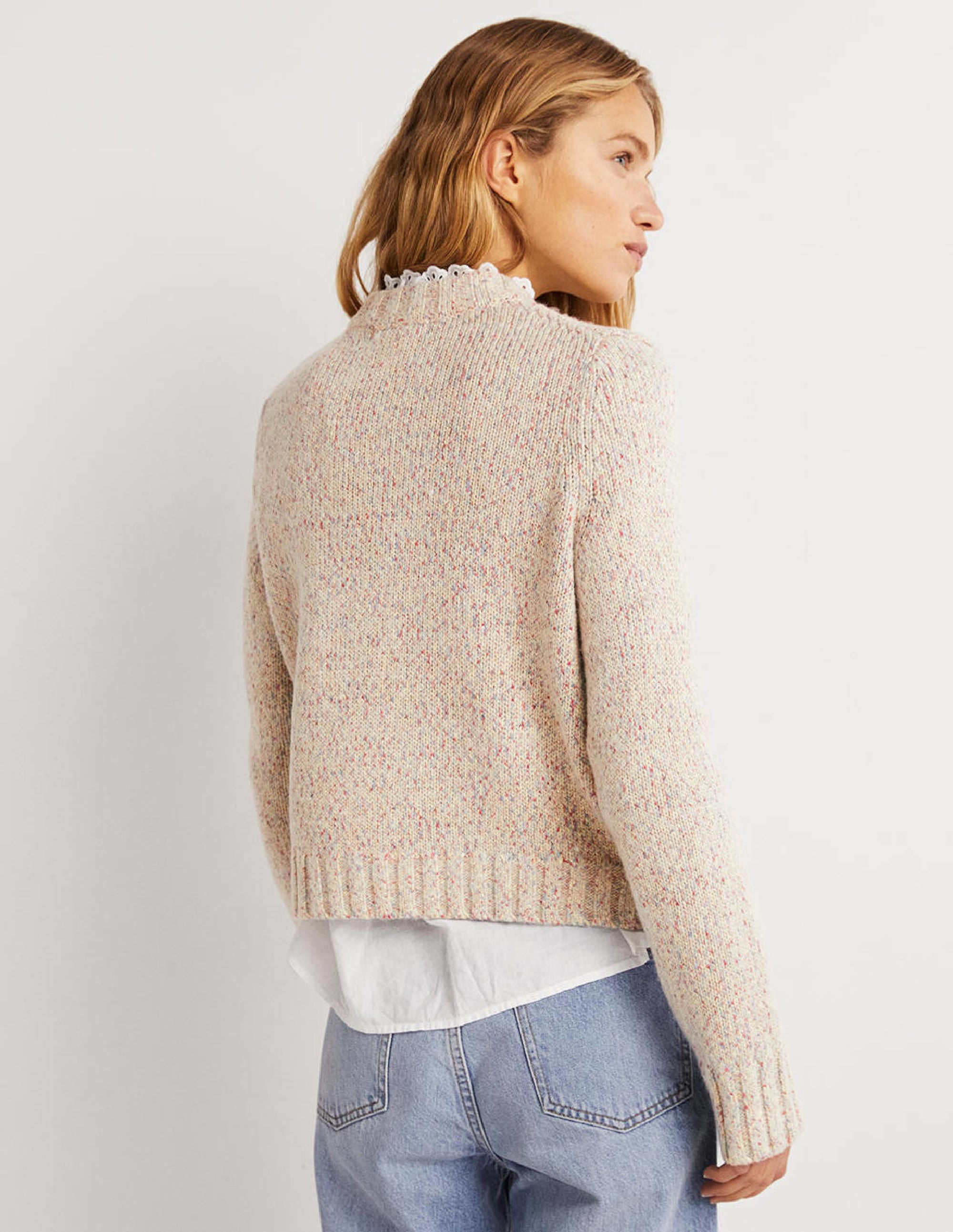 Speckled Fluffy Sweater-Ivory - Image 3
