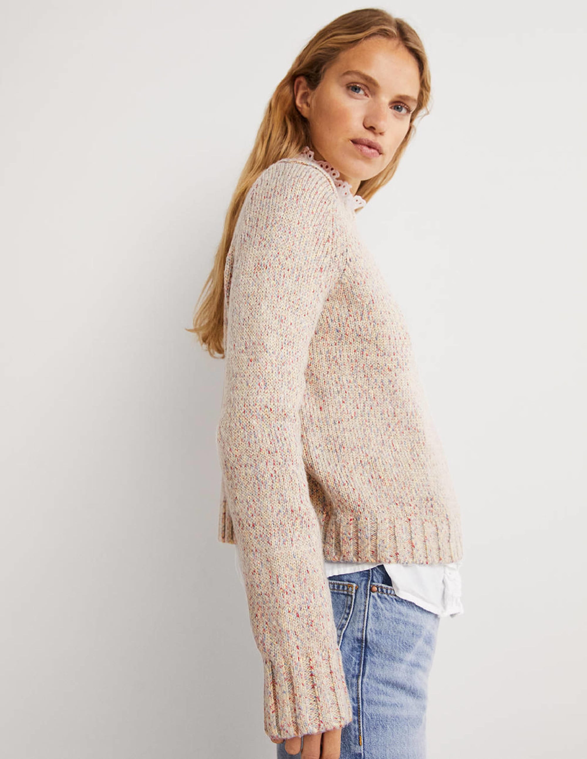 Speckled Fluffy Sweater-Ivory - Image 5