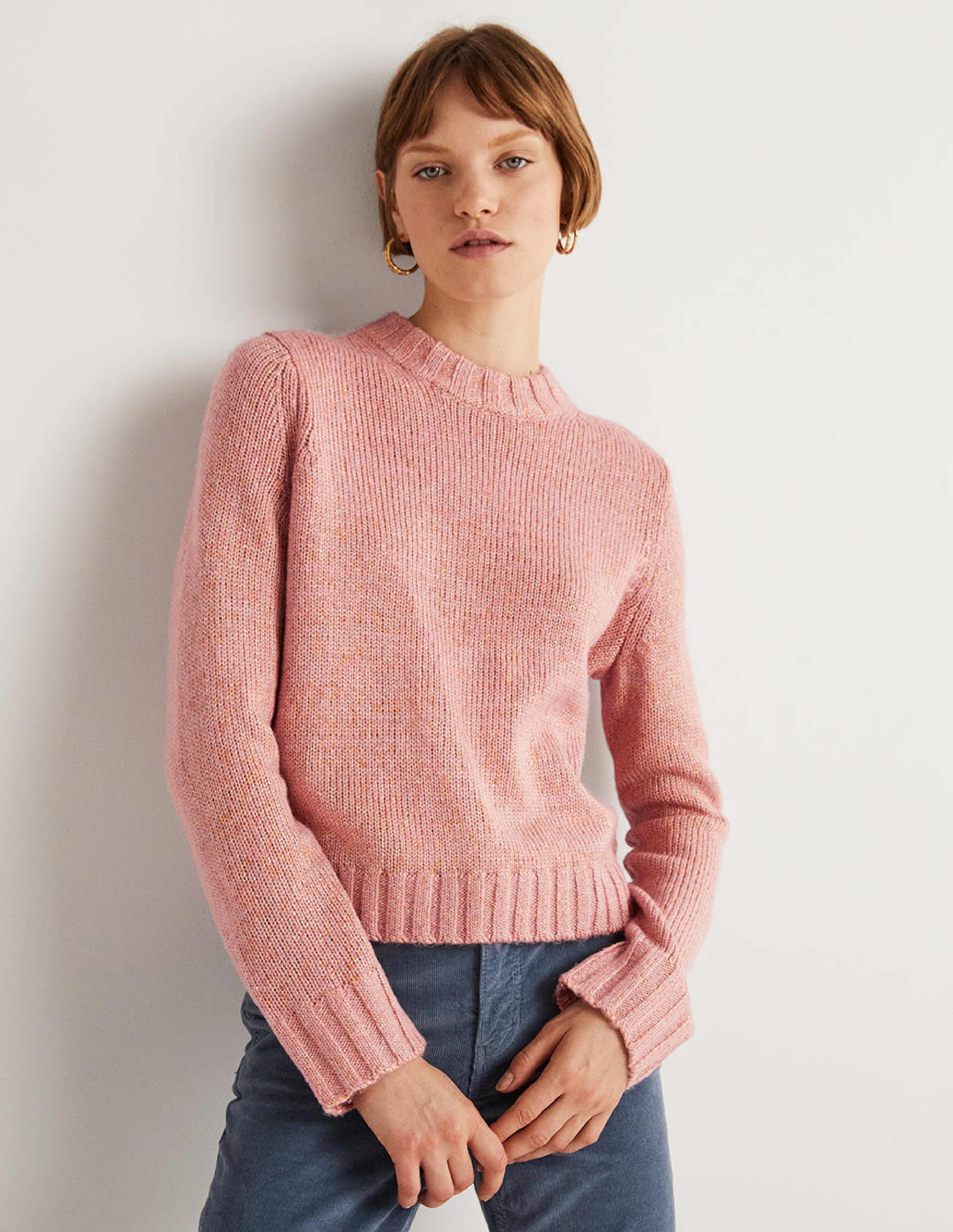 Speckled Fluffy Sweater-Pink Frosting - Image 1