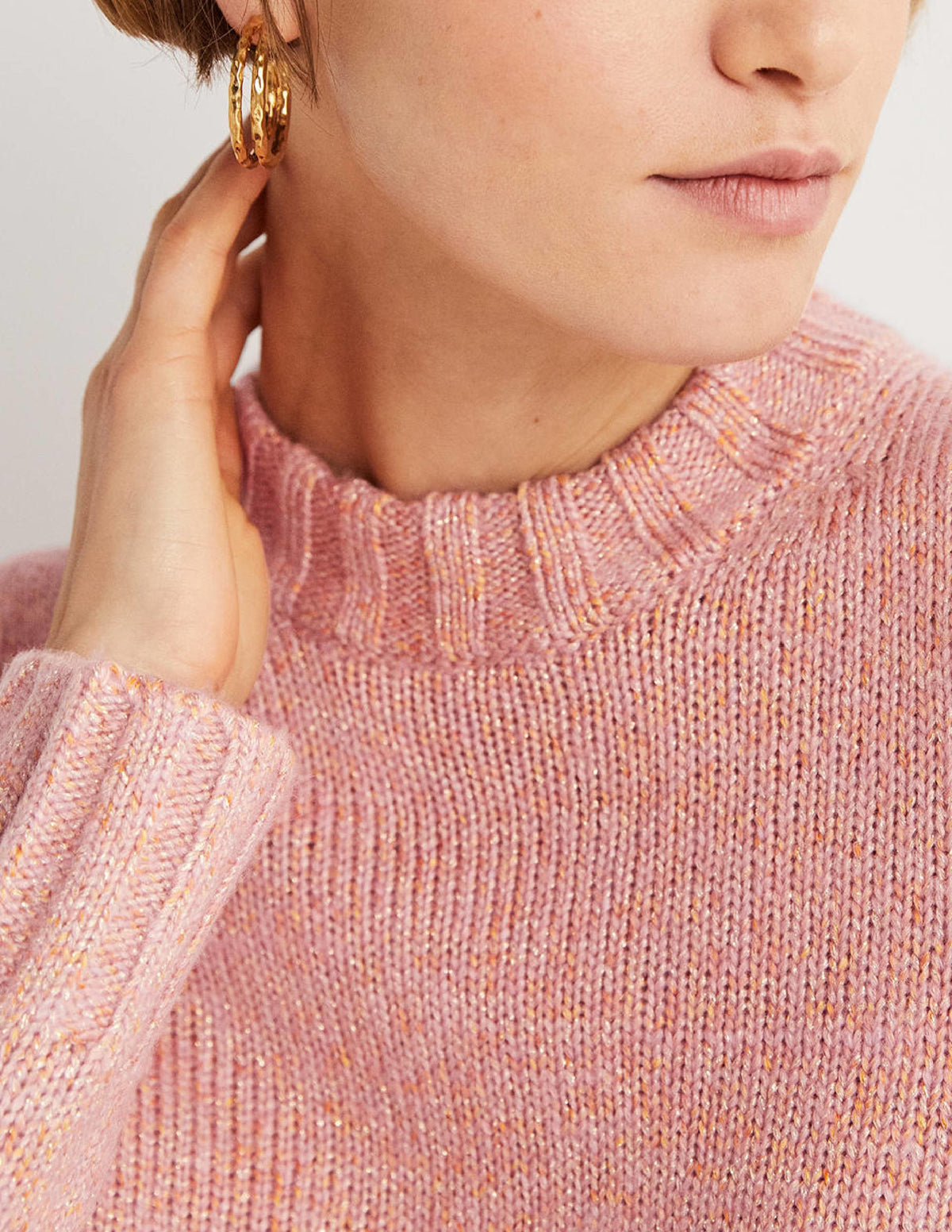 Speckled Fluffy Sweater-Pink Frosting-2