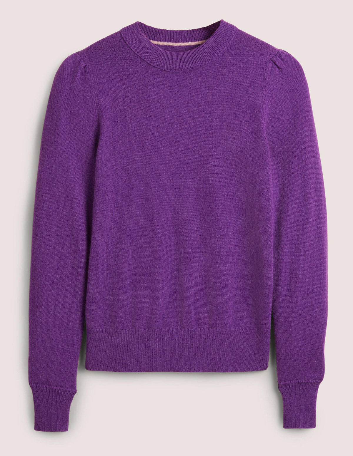 Cashmere Puff Shoulder Sweater-Imperial Purple - Image 7