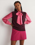 Cashmere Crew Neck Vest-Mulled Wine Melange
