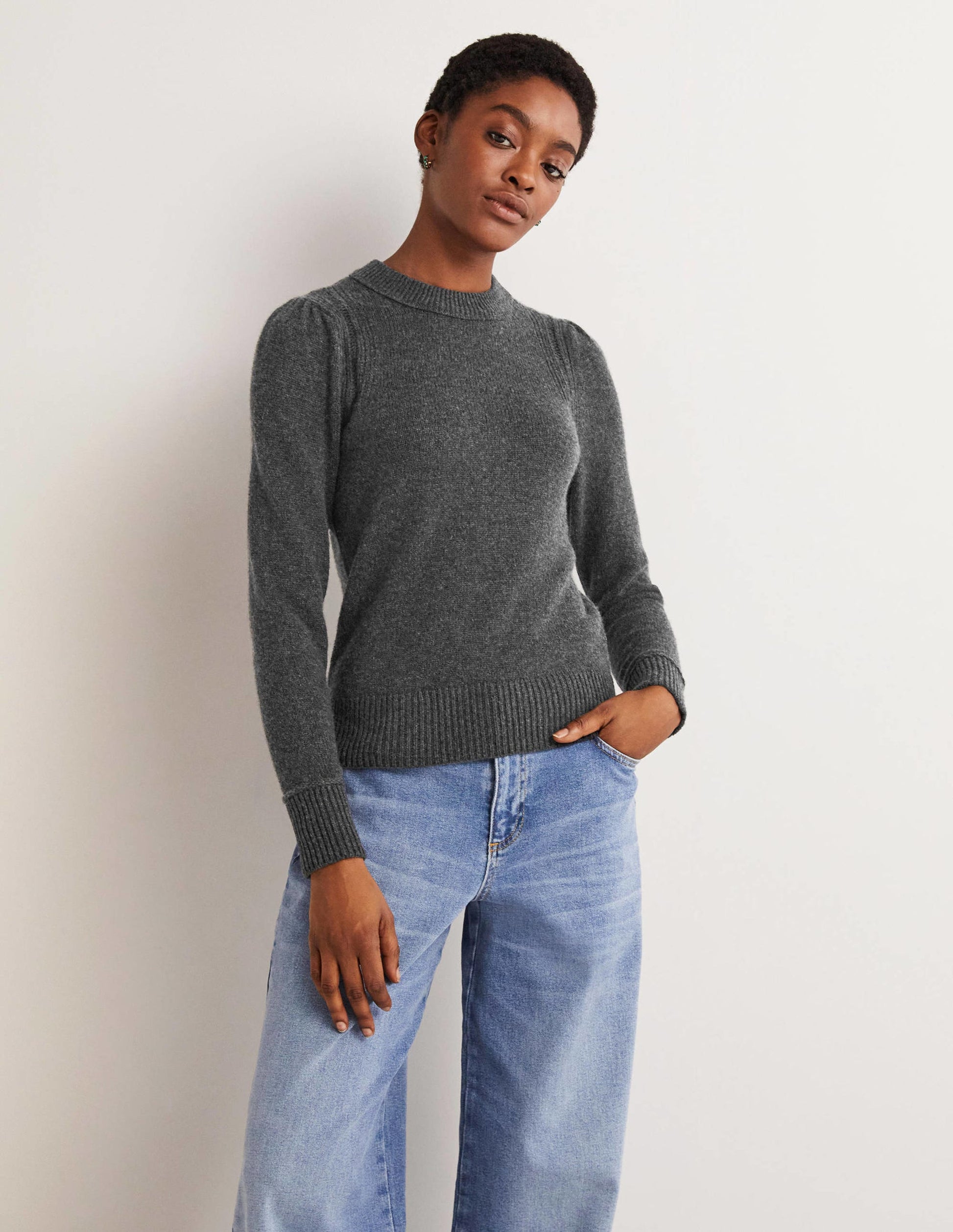 Lofty Cashmere Sweater-Charcoal Melange-4