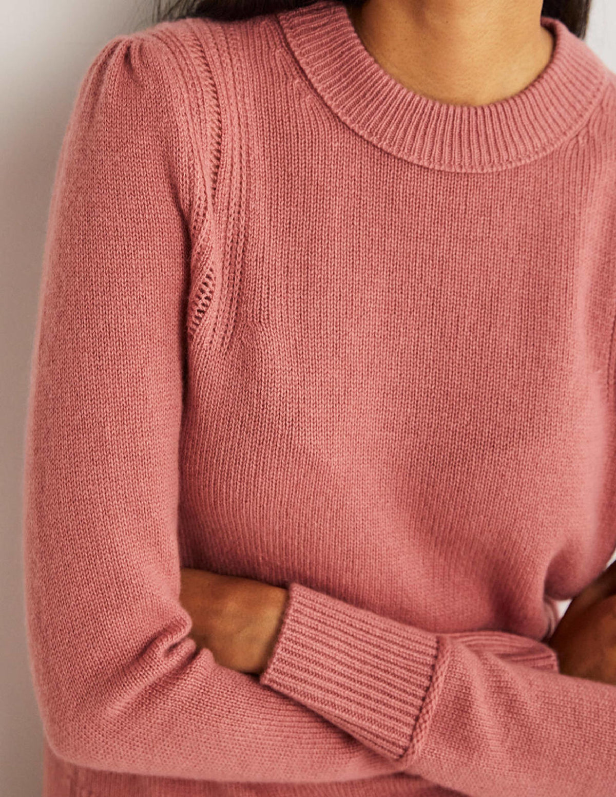 Lofty Cashmere Sweater-Dusty Red Melange - Image 2