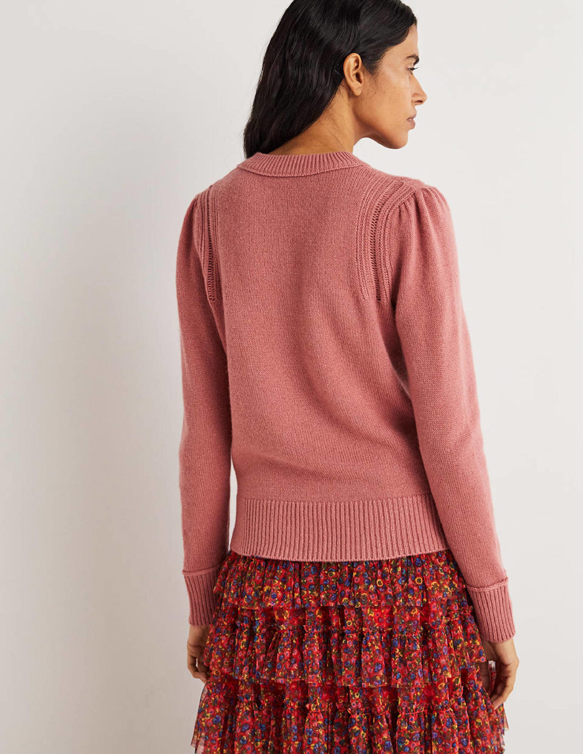 Lofty Cashmere Sweater-Dusty Red Melange - Image 3
