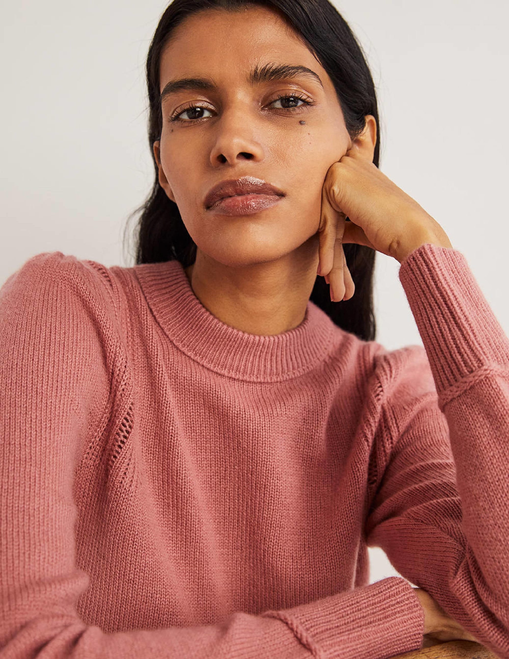 Lofty Cashmere Sweater-Dusty Red Melange - Image 4