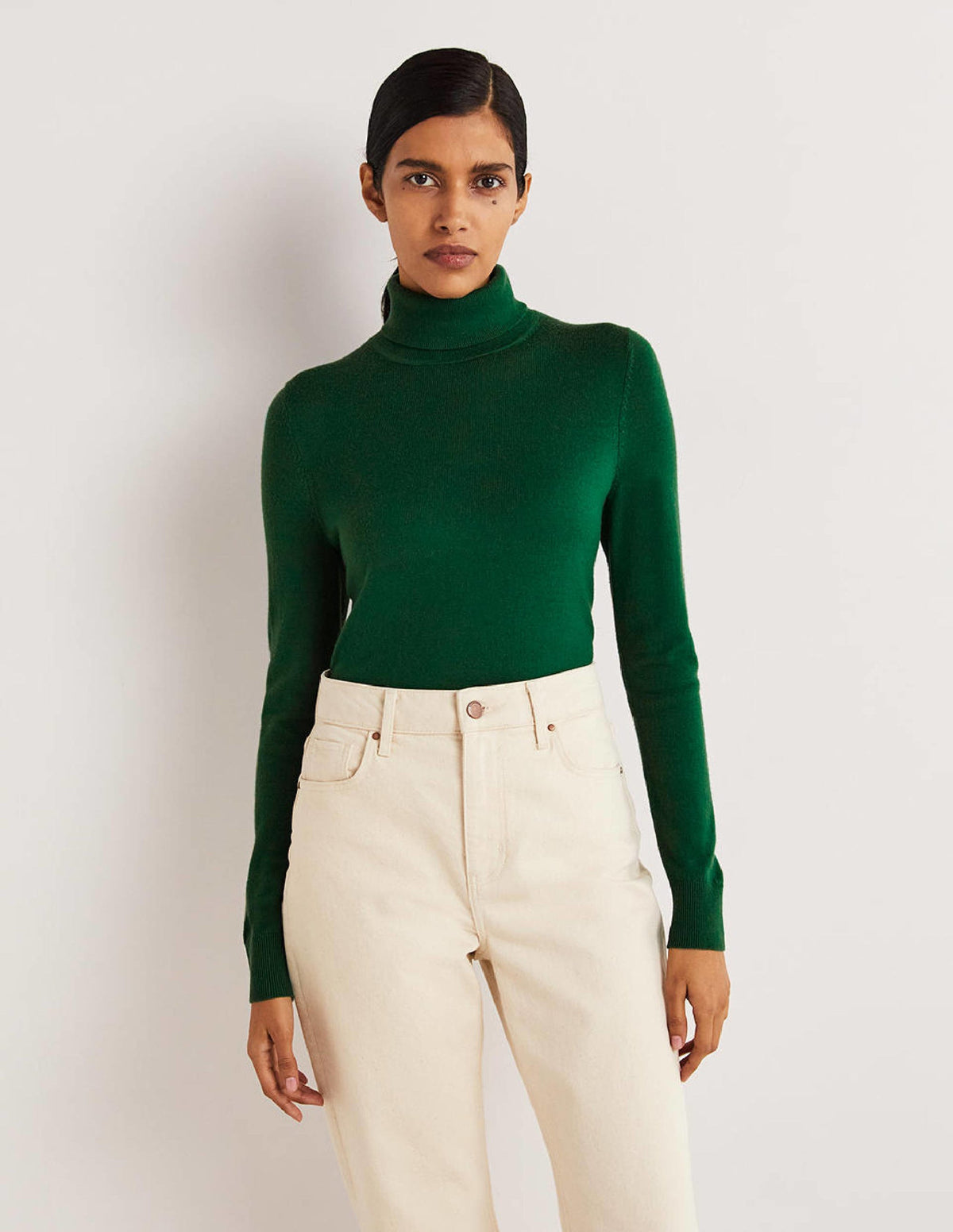 Merino Roll Neck-Trekking Green - Image 2