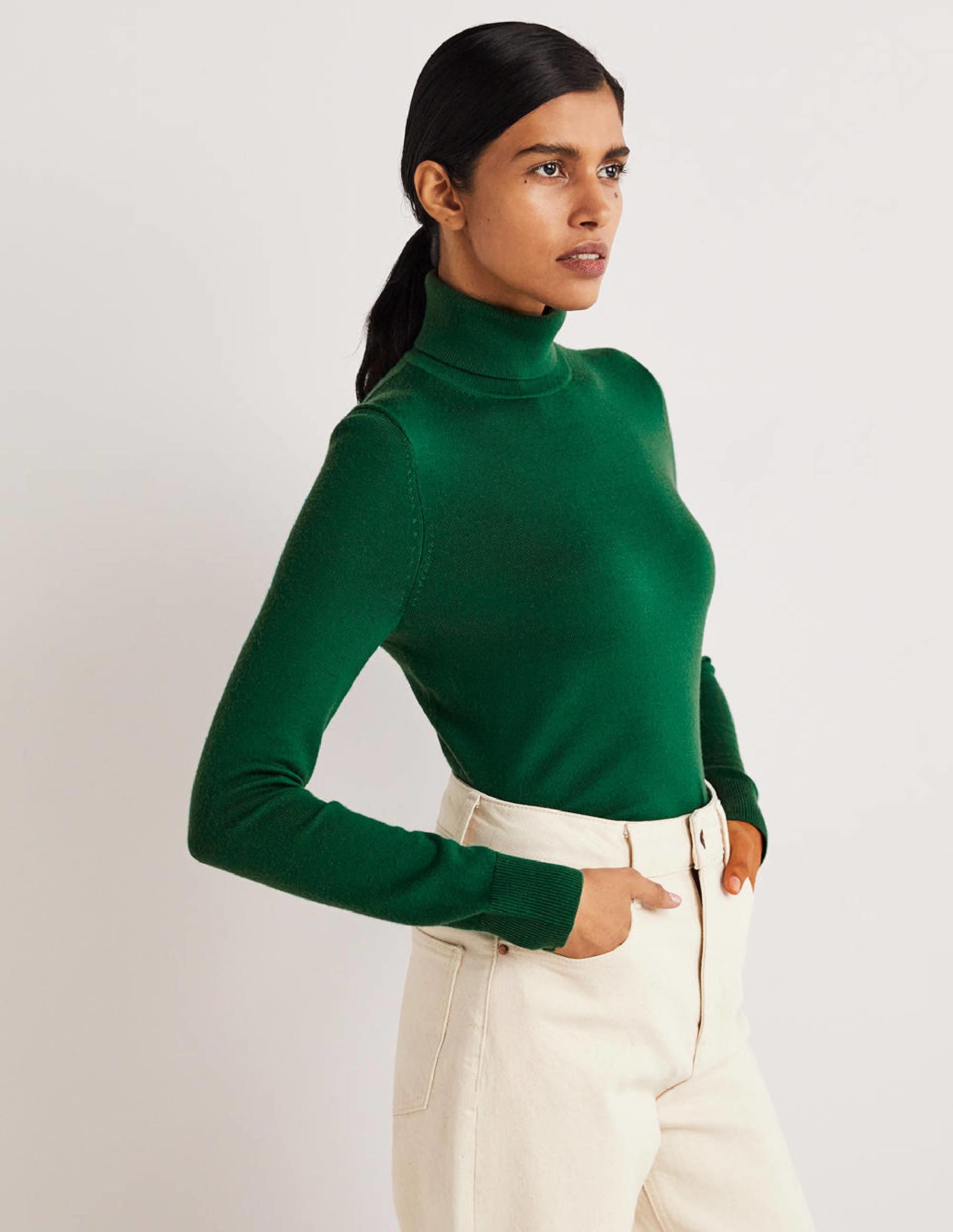 Merino Roll Neck-Trekking Green - Image 5