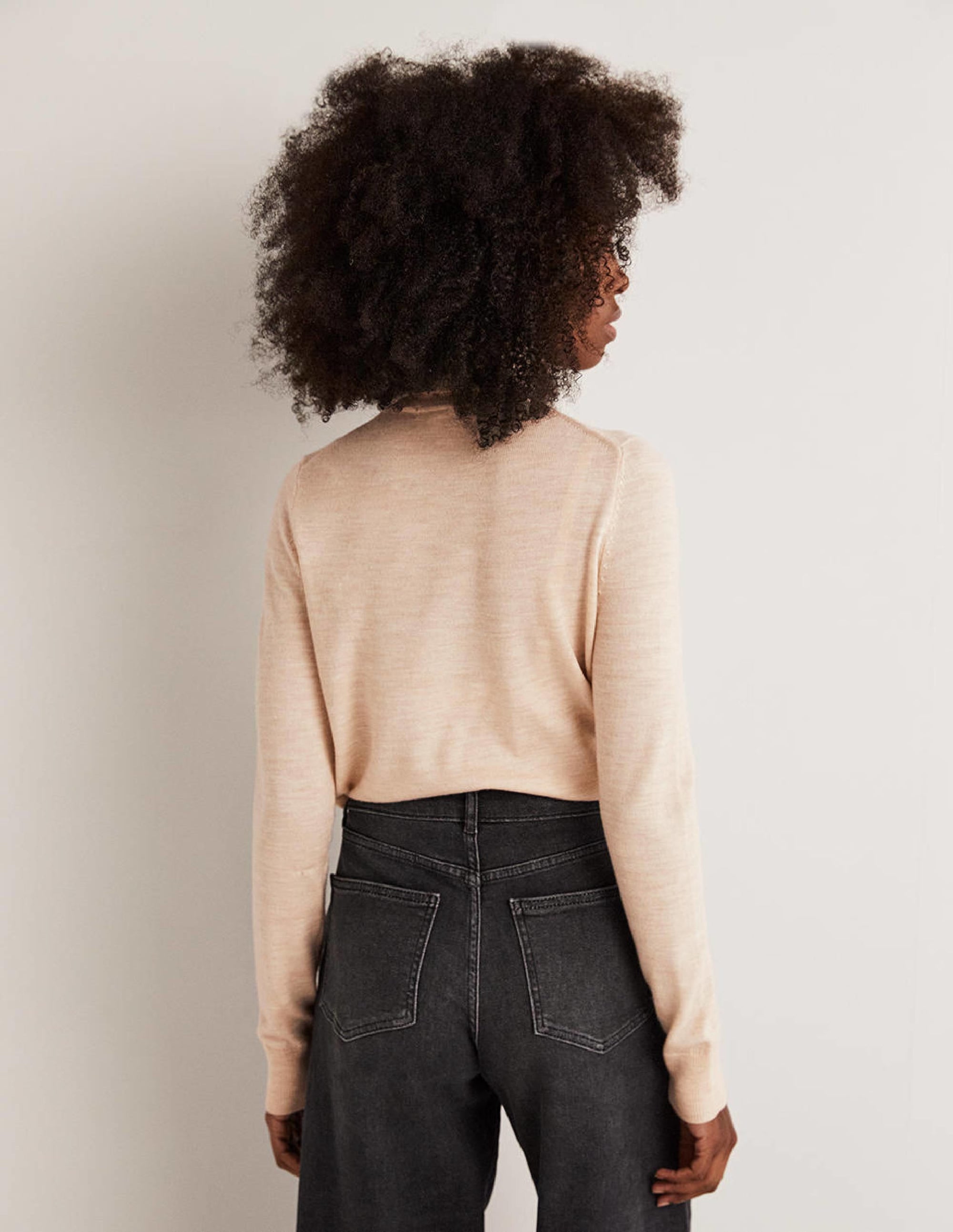 Merino Roll Neck-Oatmeal Melange - Image 3
