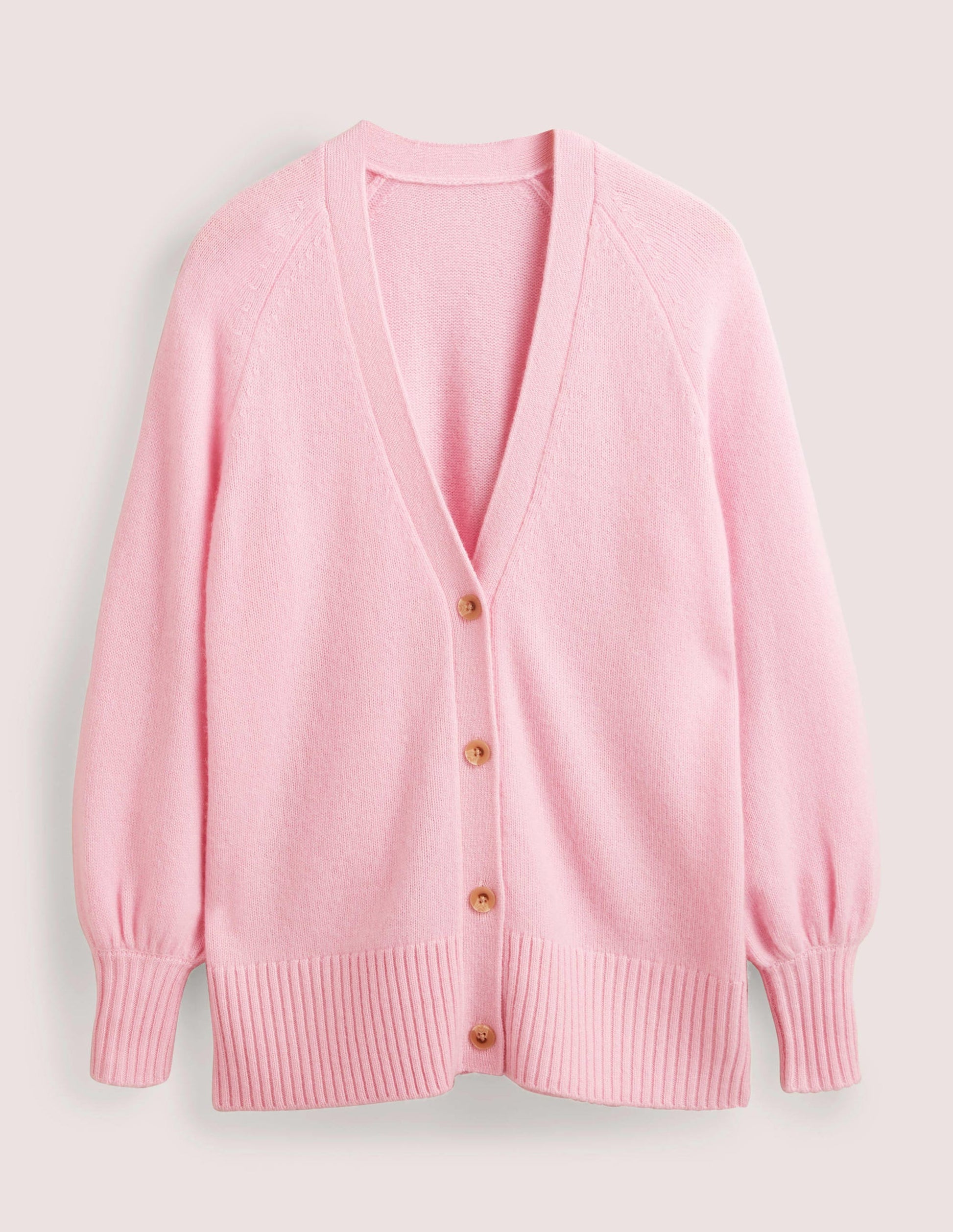 Long Cashmere Cardigan-Cameo Pink-6