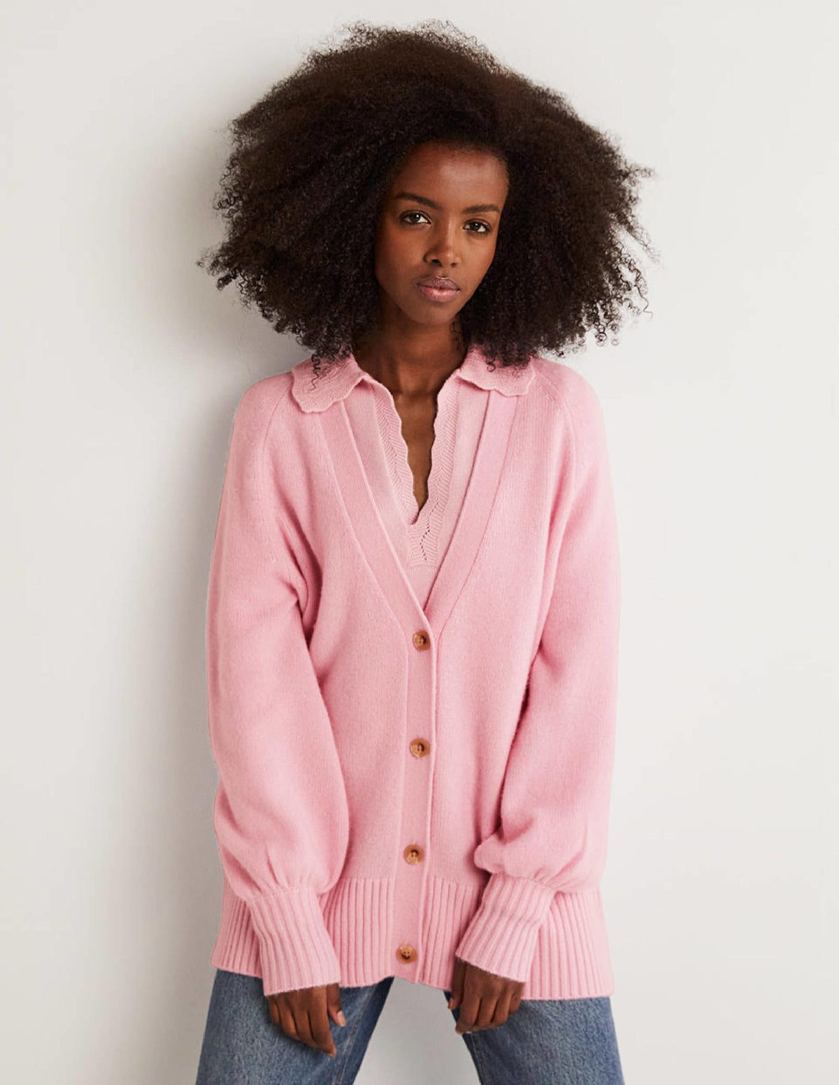 Long Cashmere Cardigan-Cameo Pink - Image 1