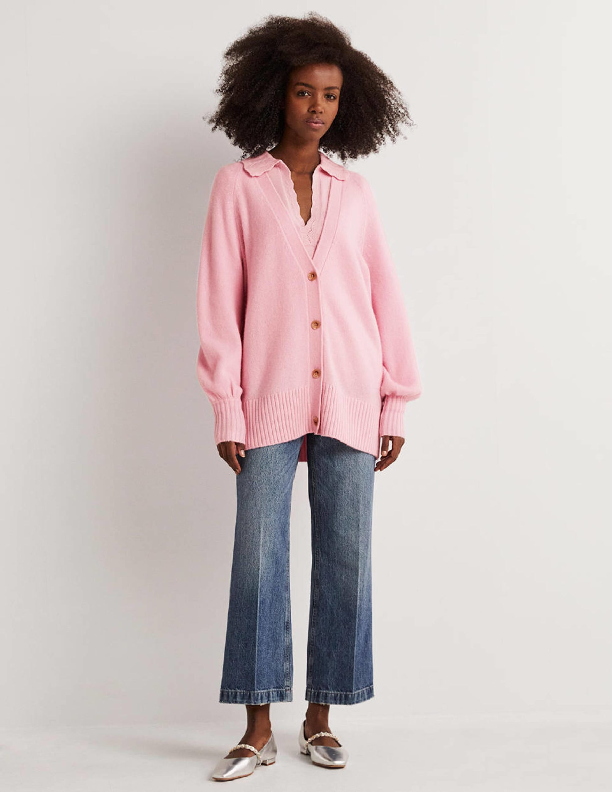 Long Cashmere Cardigan-Cameo Pink - Image 4