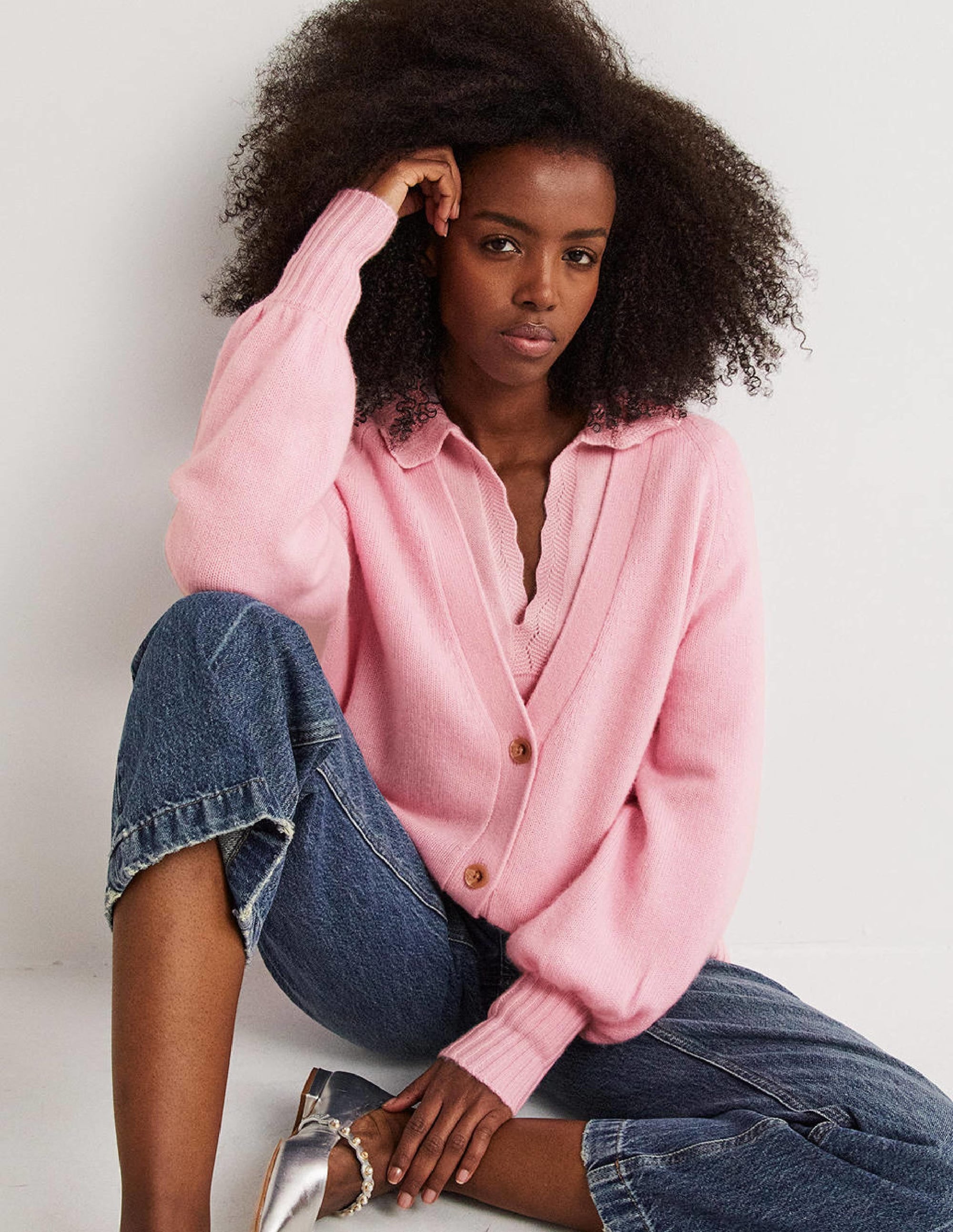 Long Cashmere Cardigan-Cameo Pink - Image 5