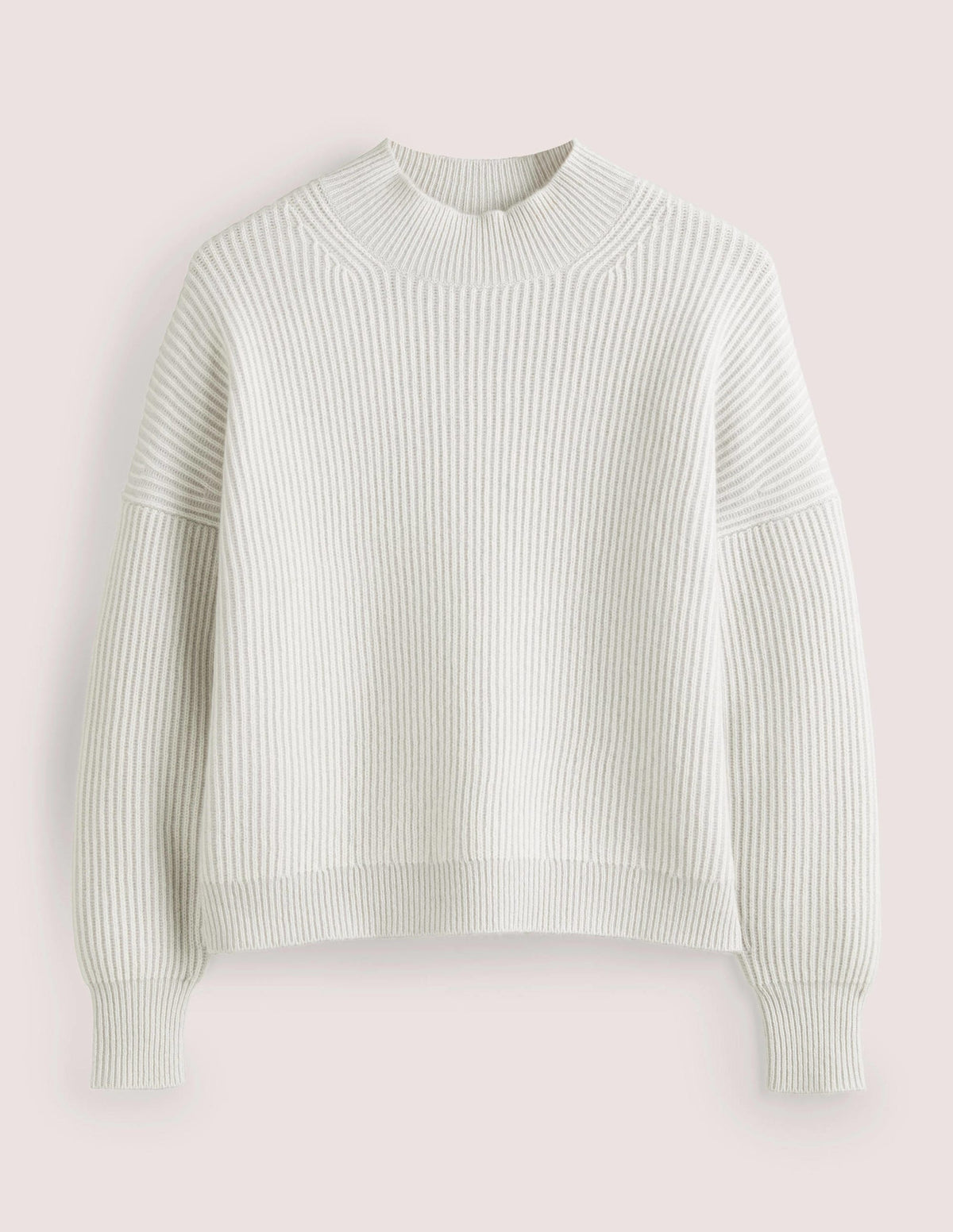 Cashmere Ribbed Sweater-Pale Grey, Ivory-6