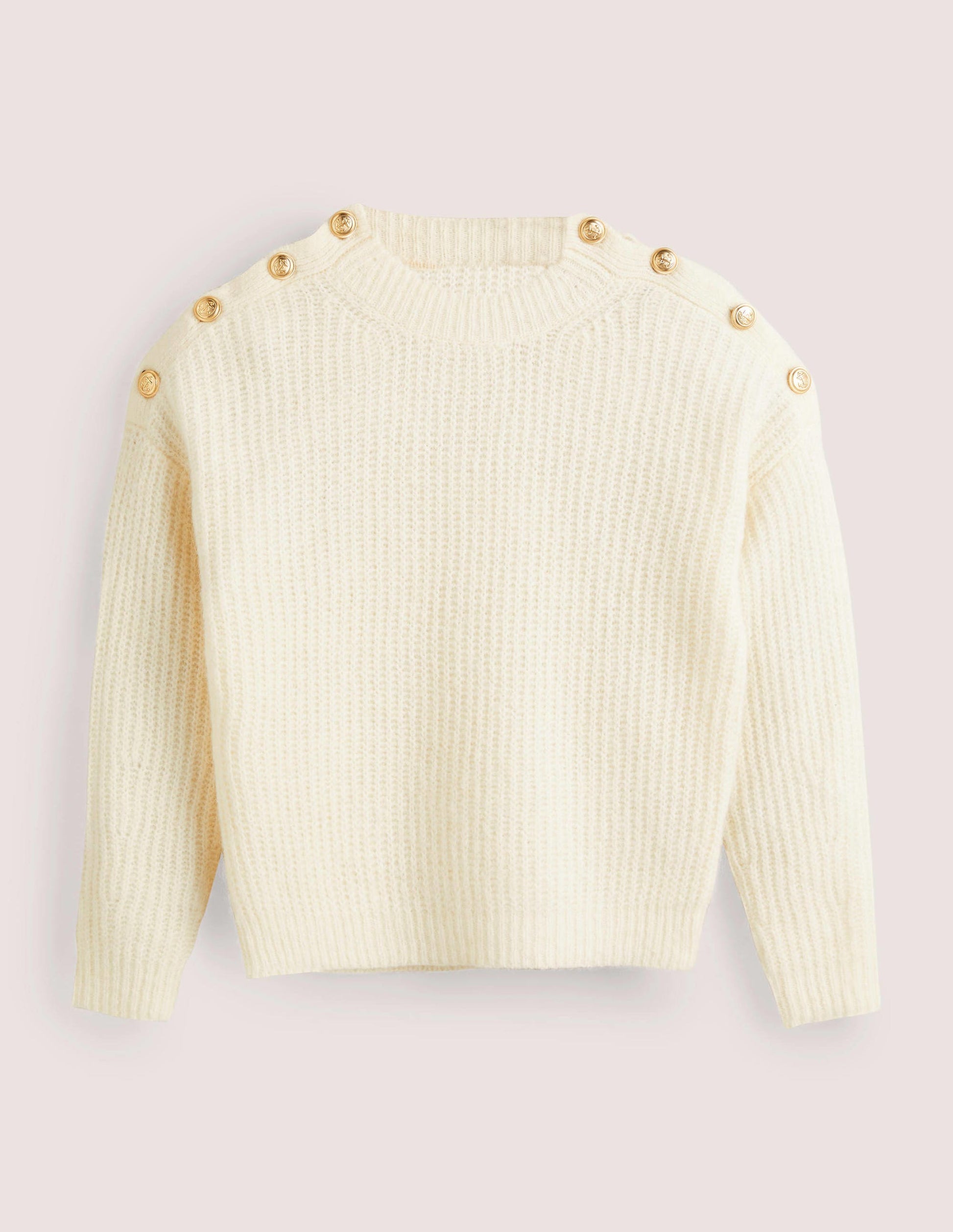 Fluffy Ribbed Button Sweater-Warm Ivory-6