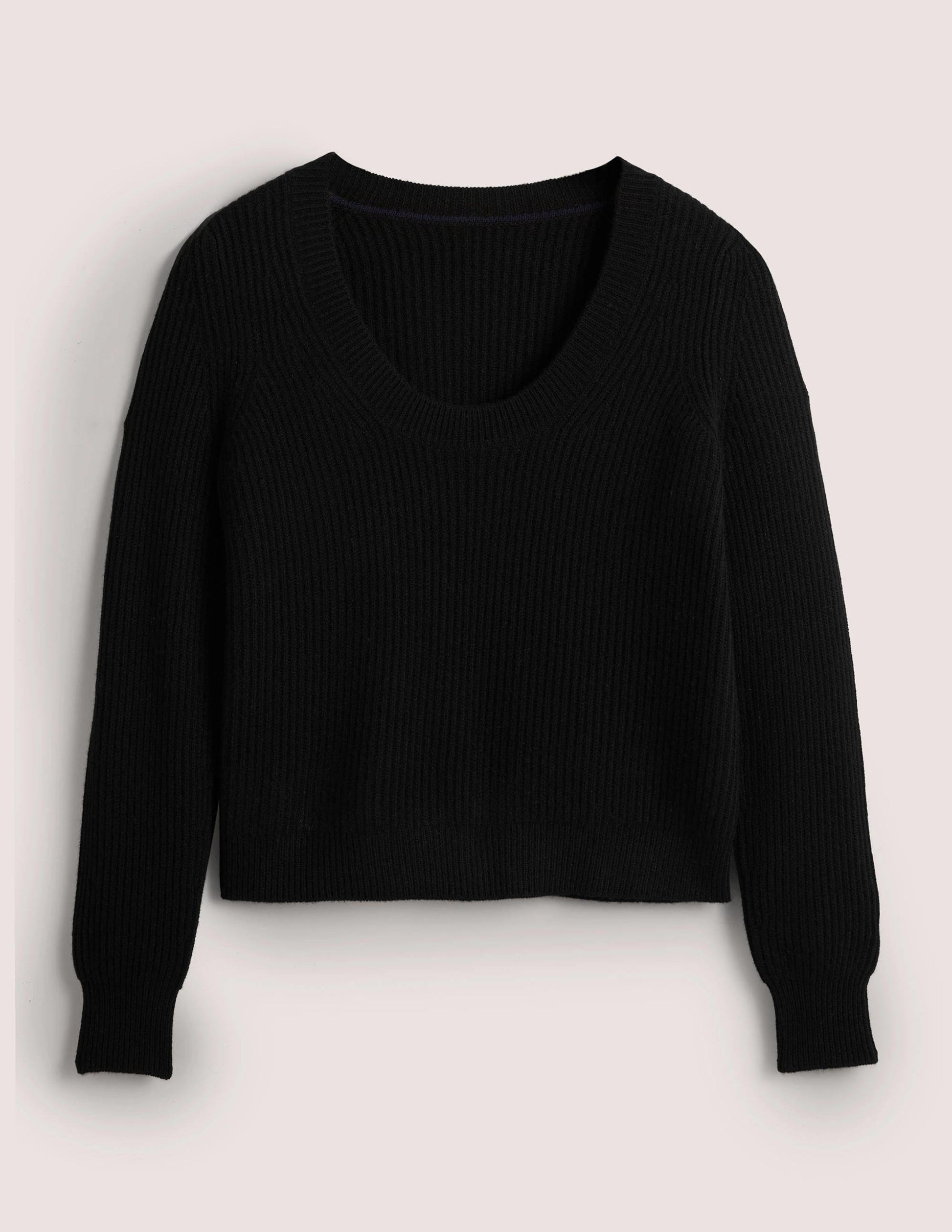 Cashmere Scoop Neck Sweater-Black-6