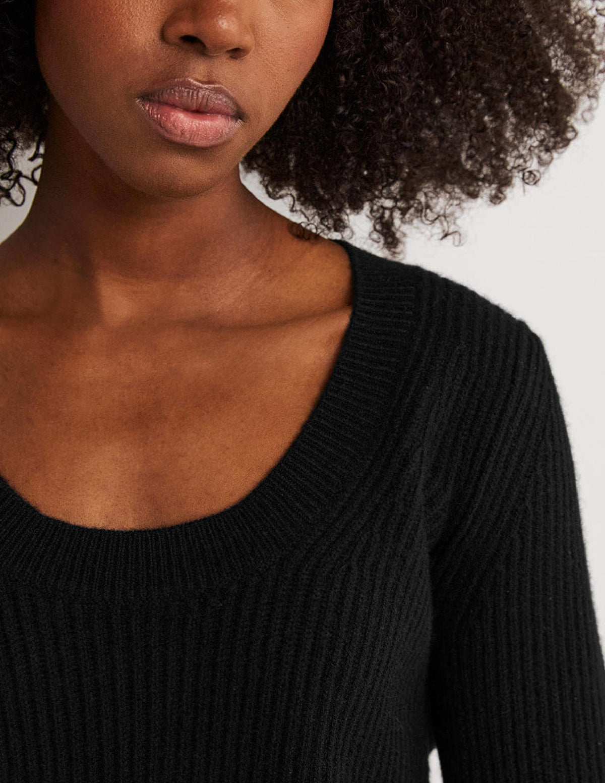 Cashmere Scoop Neck Sweater-Black - Image 2