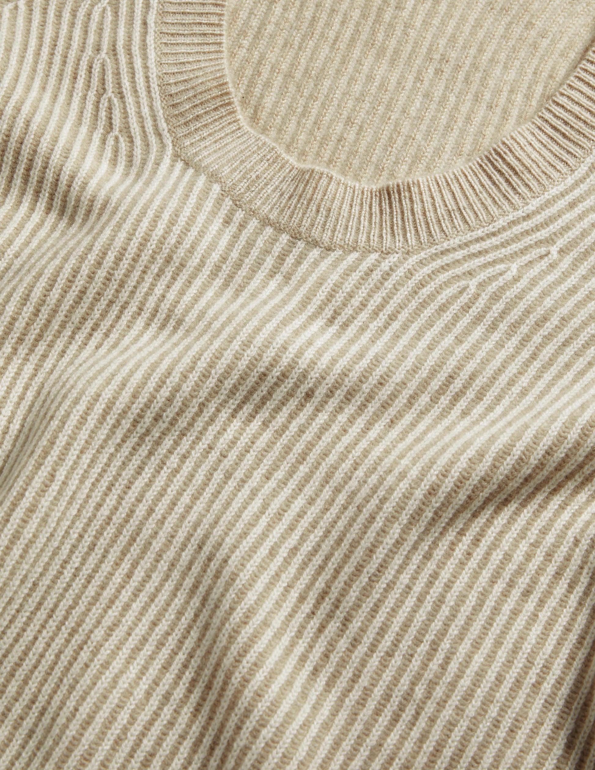 Cashmere Scoop Neck Sweater-Oatmeal Melange, Ivory-6