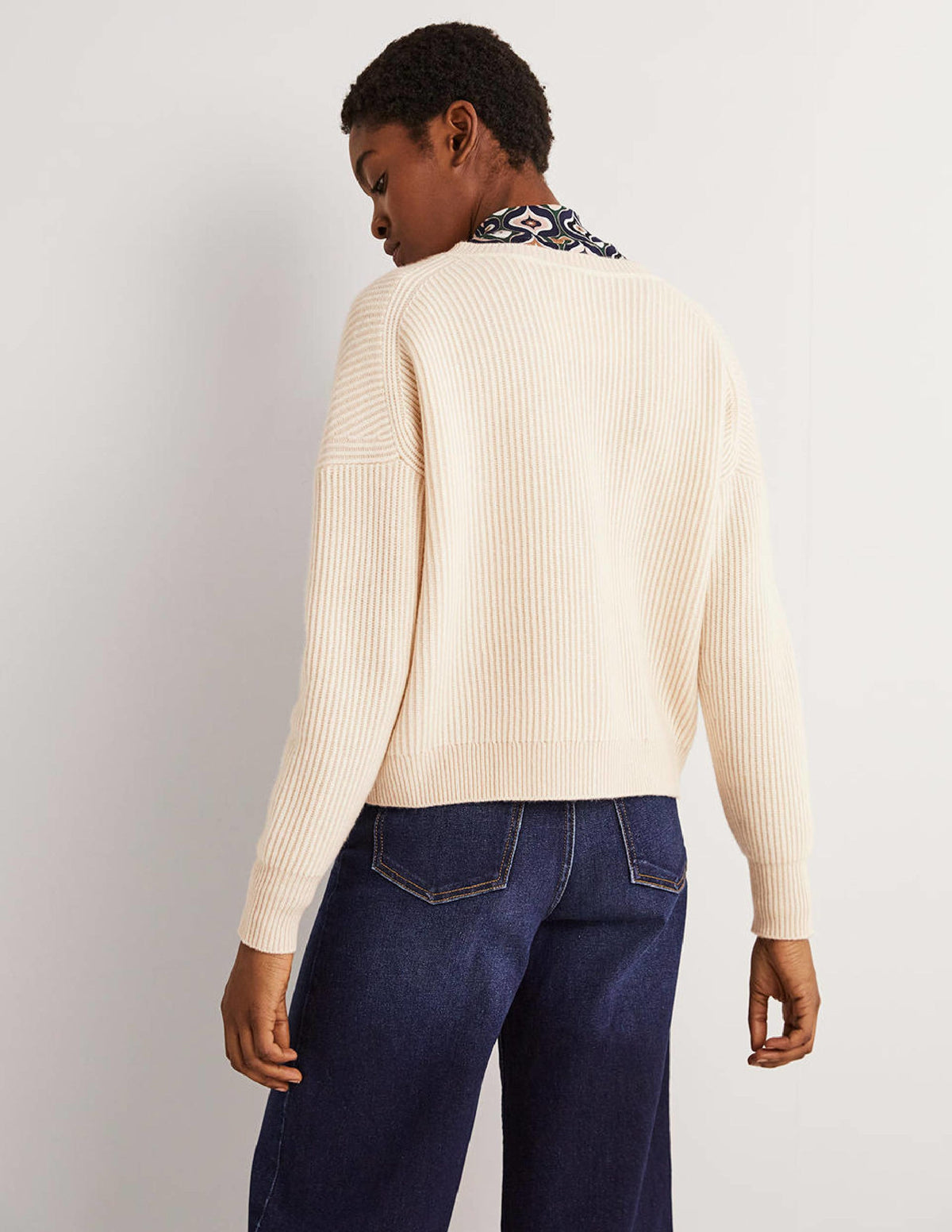Ribbed Knit Cashmere Cardigan-Rope - Image 3