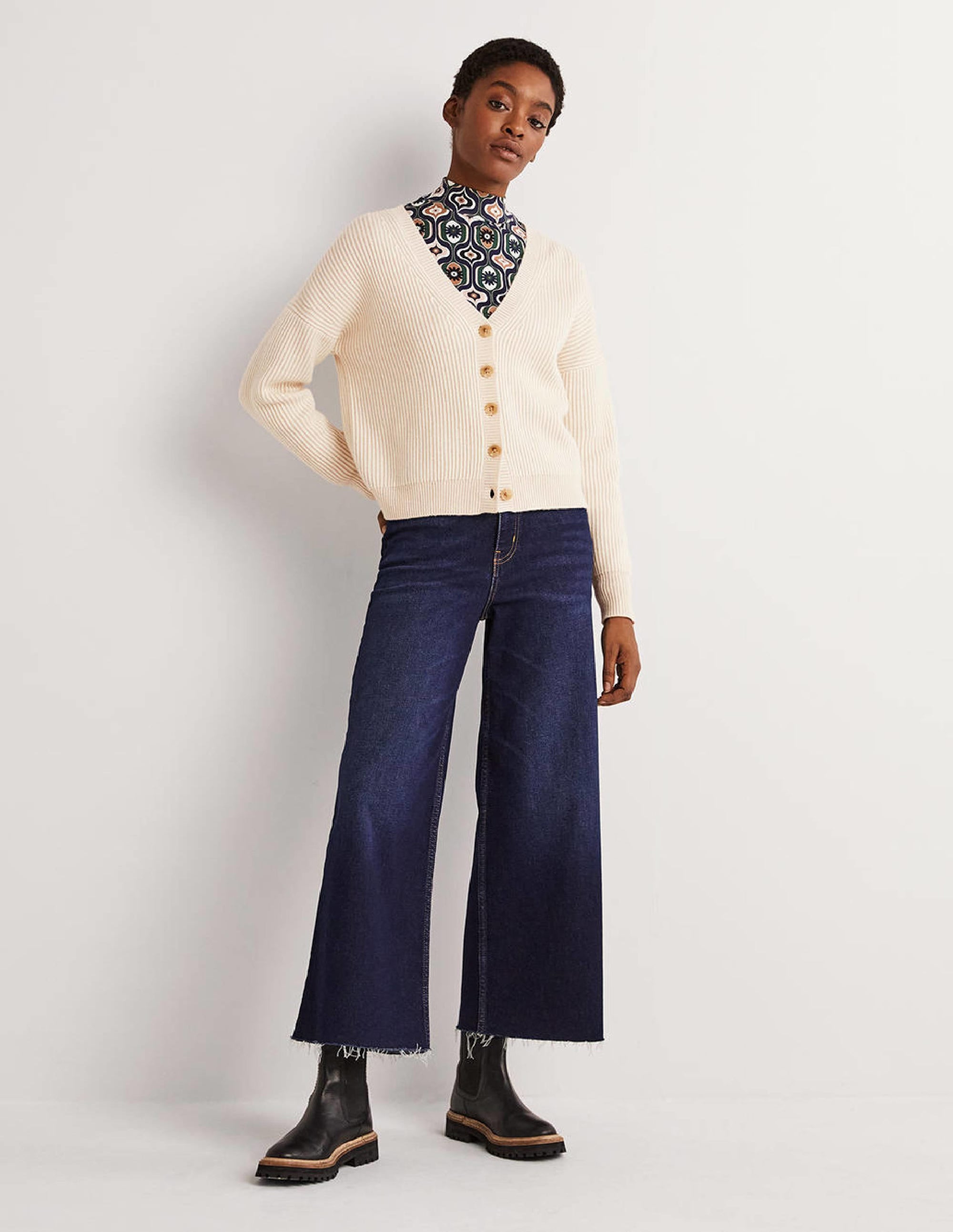 Ribbed Knit Cashmere Cardigan-Rope - Image 5