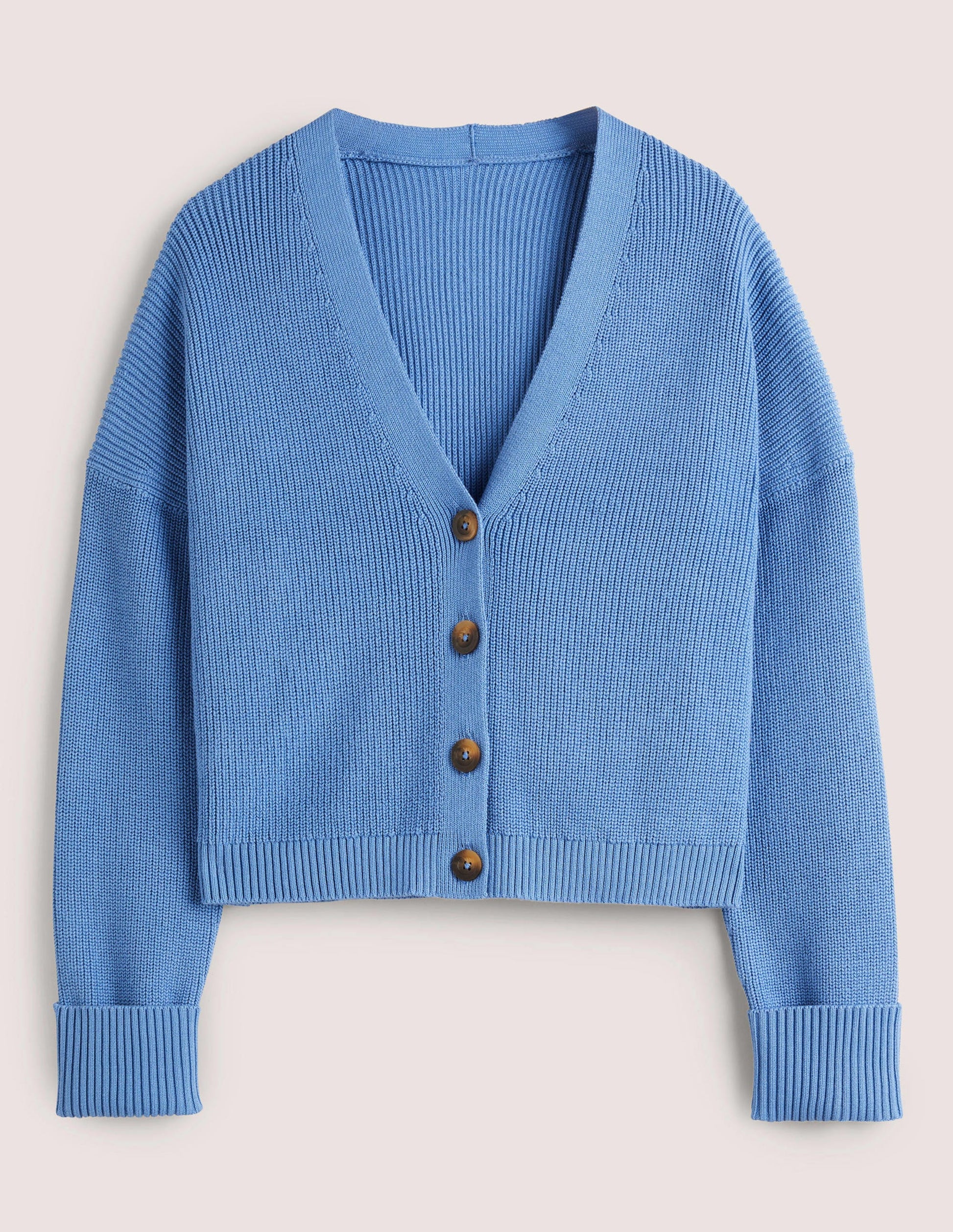 Turn Back Rib Cardigan-Riviera Blue-5