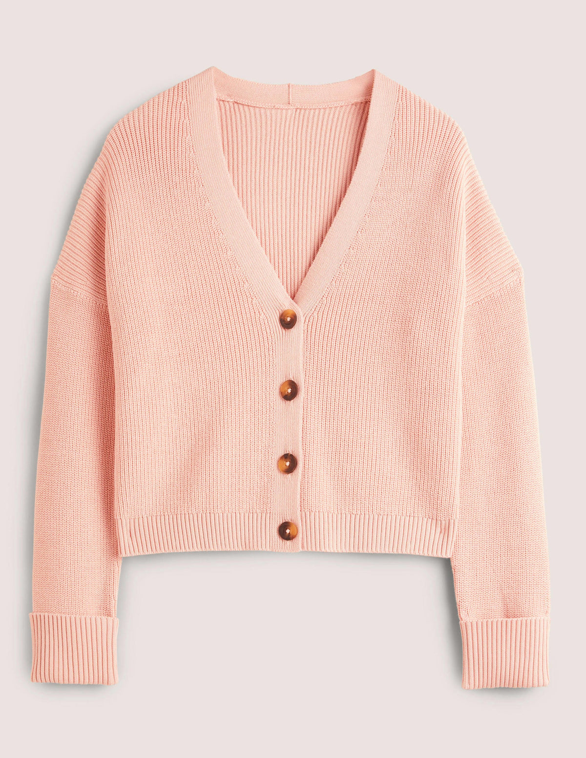 Turn Back Rib Cardigan-Pink Frosting - Image 5