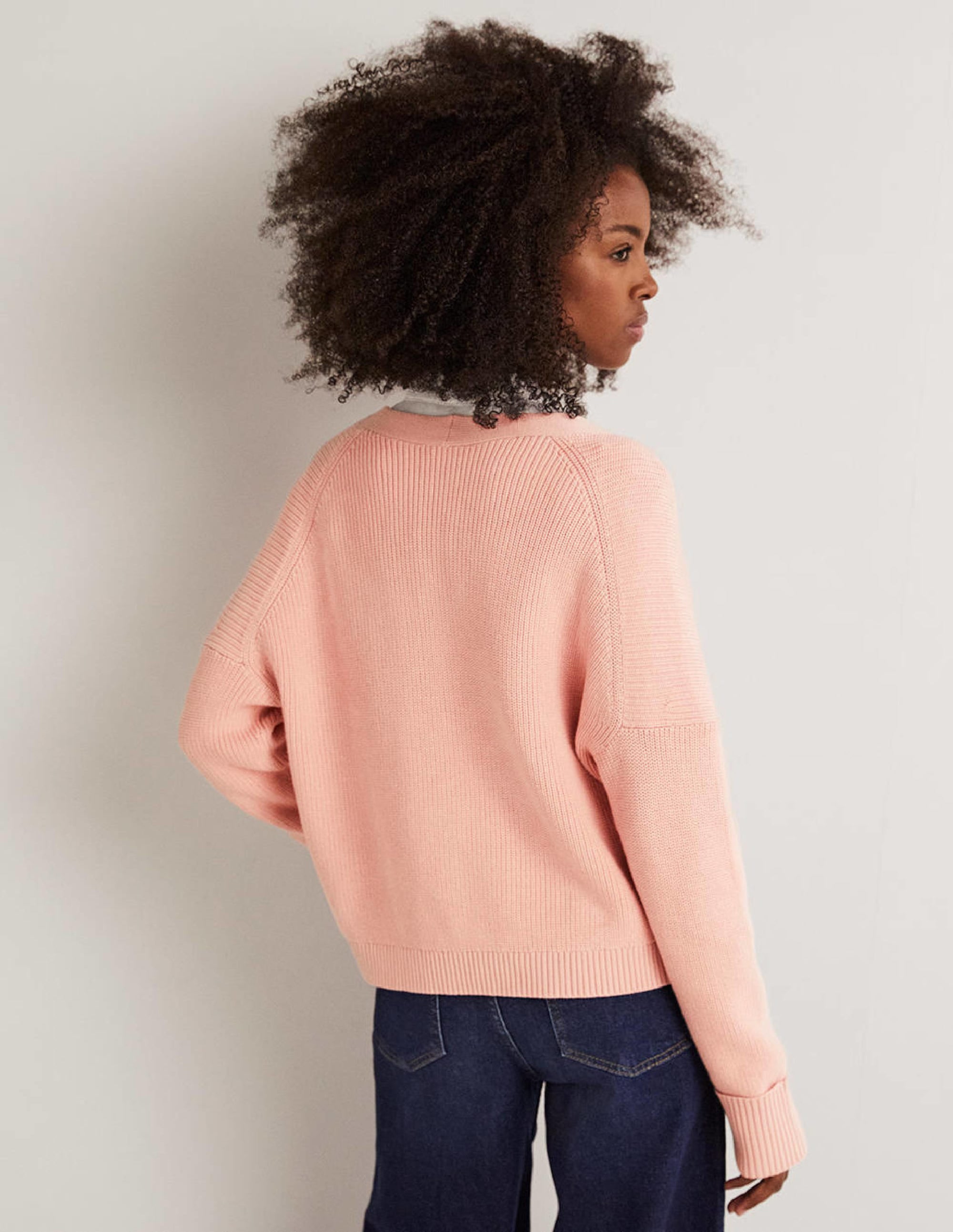 Turn Back Rib Cardigan-Pink Frosting - Image 3