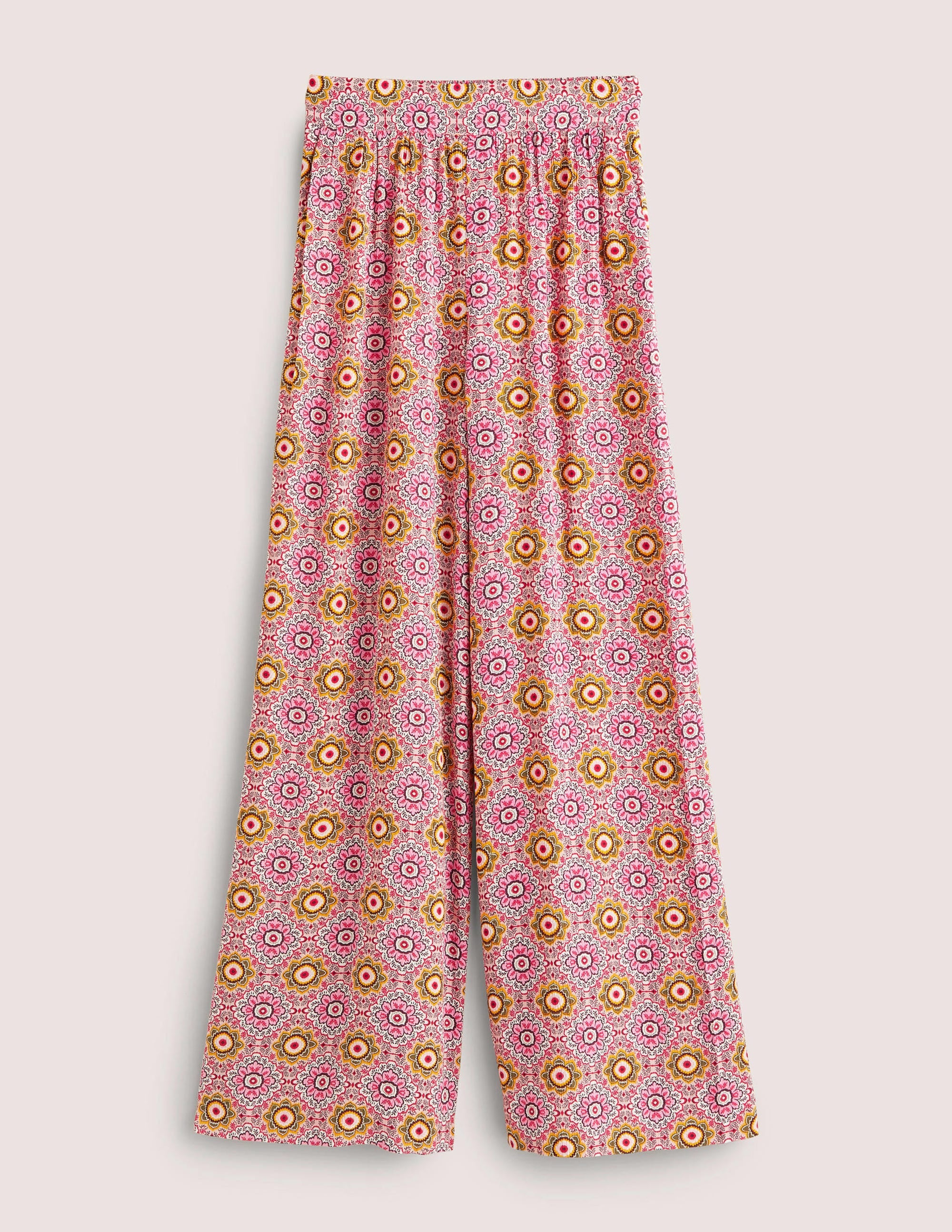Grace Crinkle Wide Leg Pants-Milkshake, Paradise Garden - Image 5