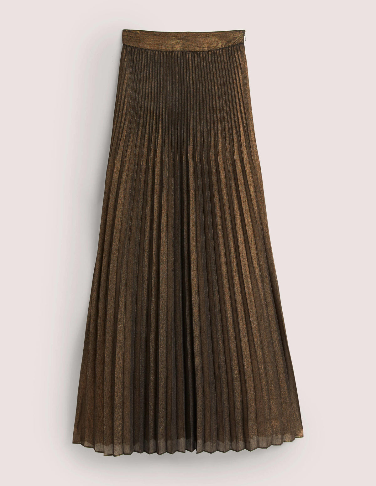 Pleated Party Maxi Skirt-Metallic Foil-6