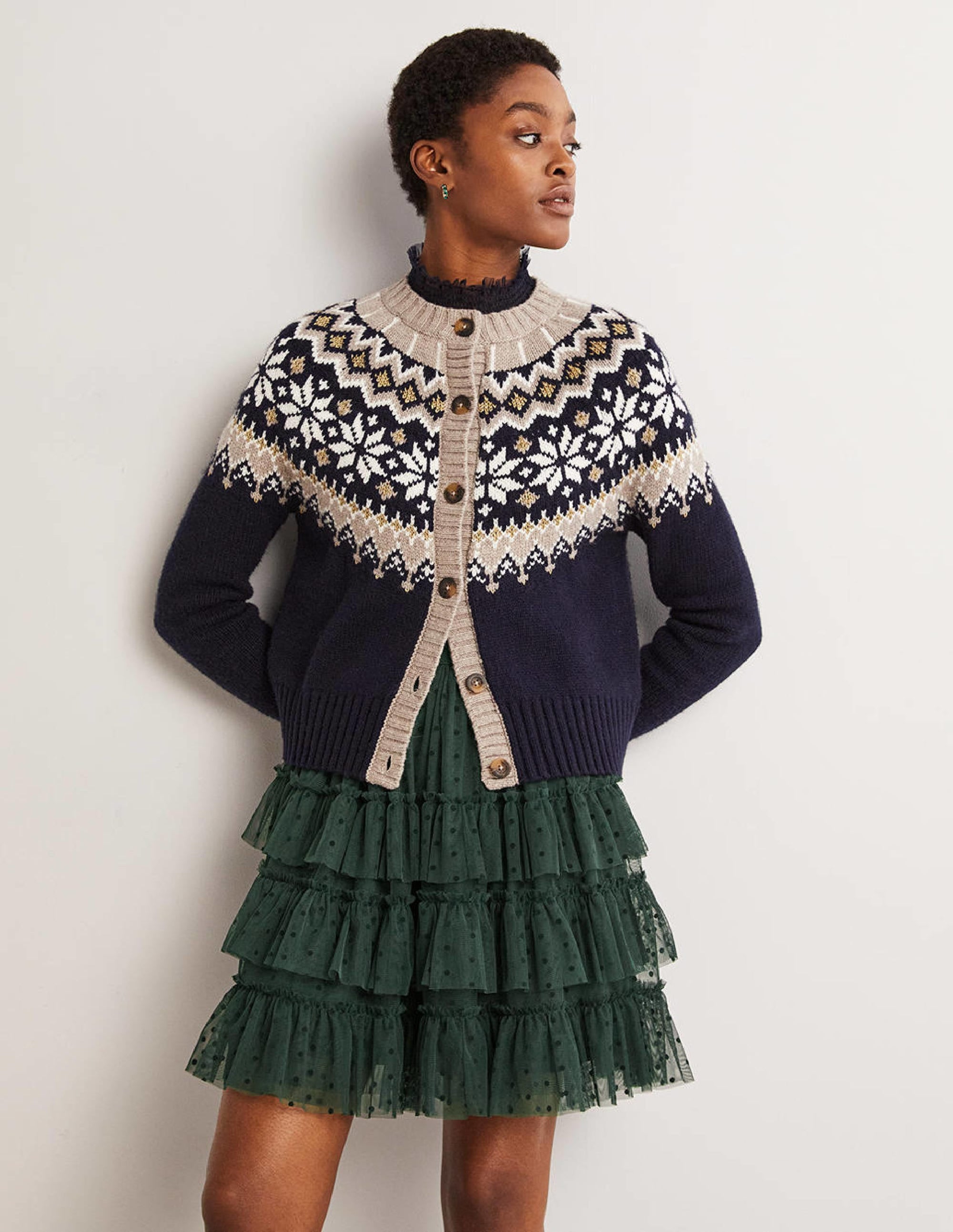 Ruffle Tulle Mini Skirt-Onyx Green - Image 5