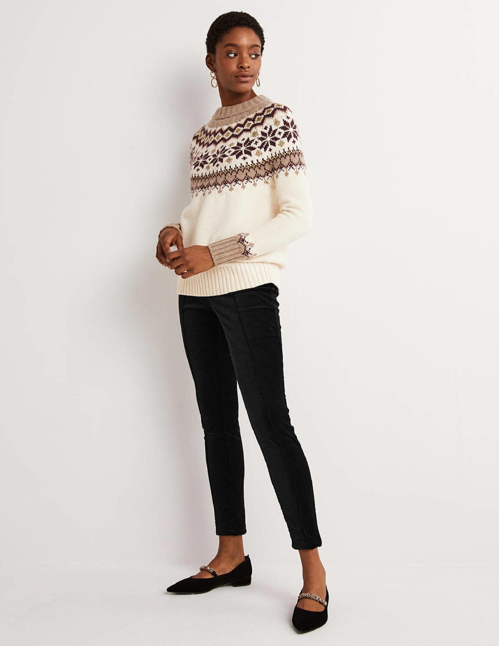 Velvet Stretch Leggings-Black Velvet-1