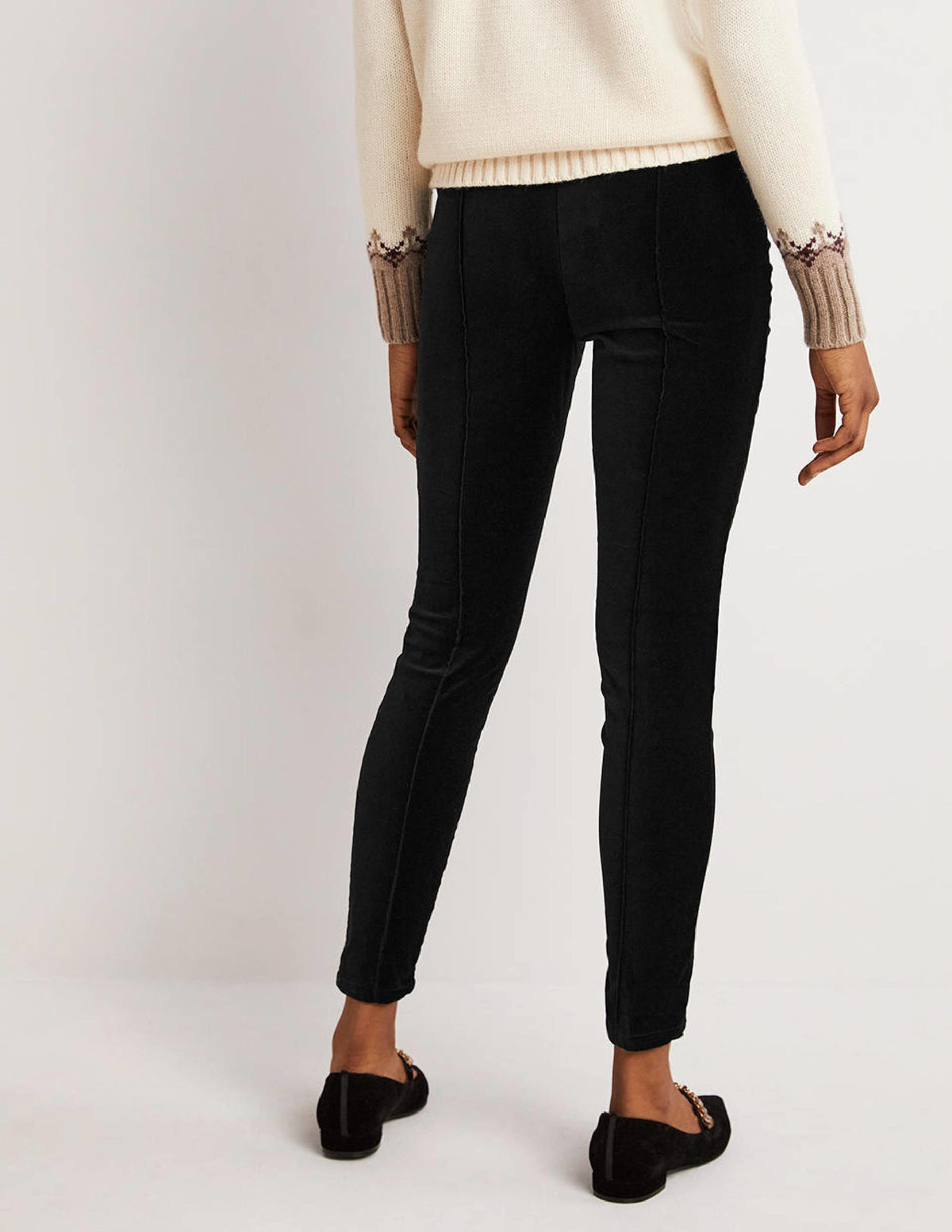 Velvet Stretch Leggings-Black Velvet - Image 3