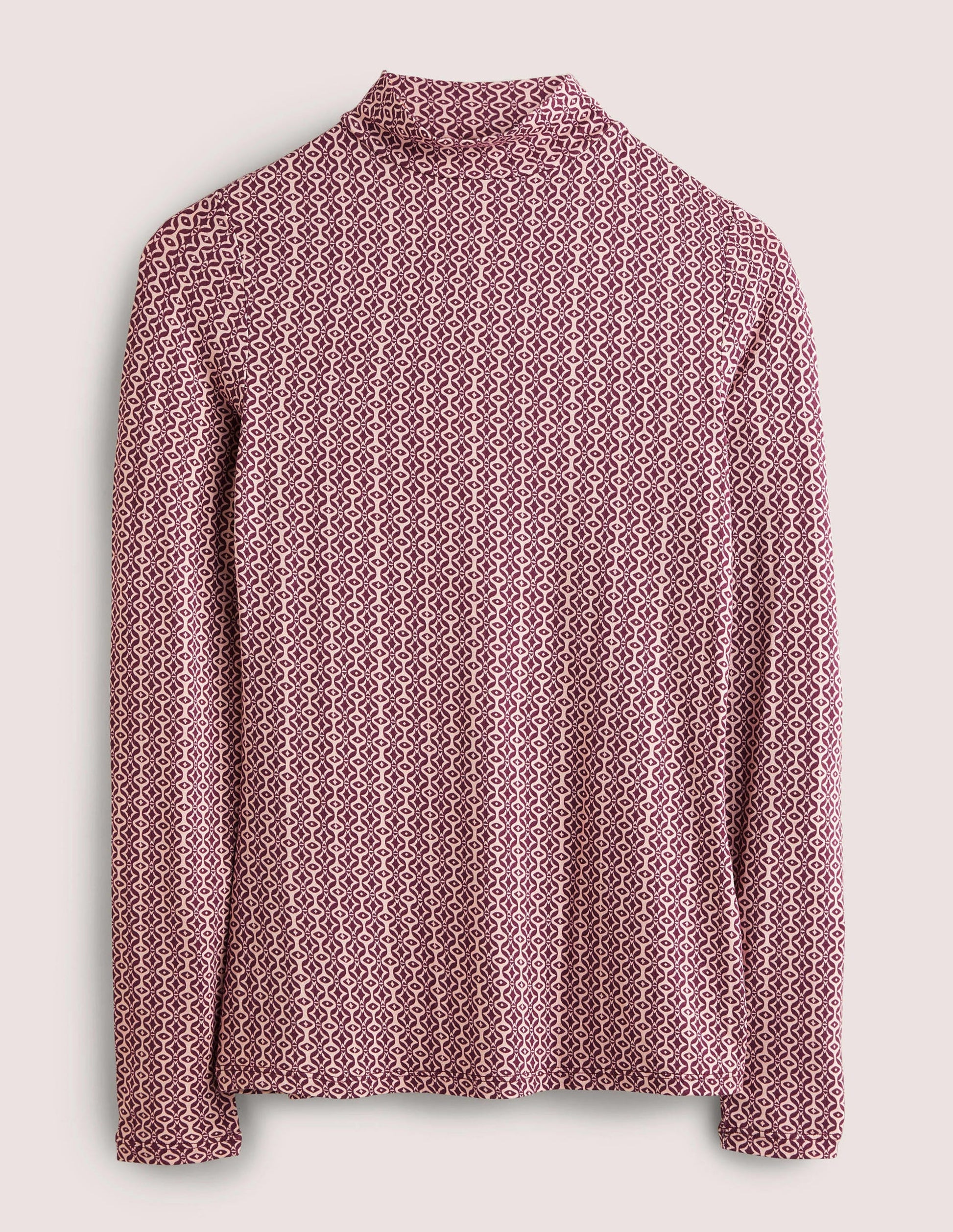 Jersey High Neck Top-Berry, Diamond Swirl-6