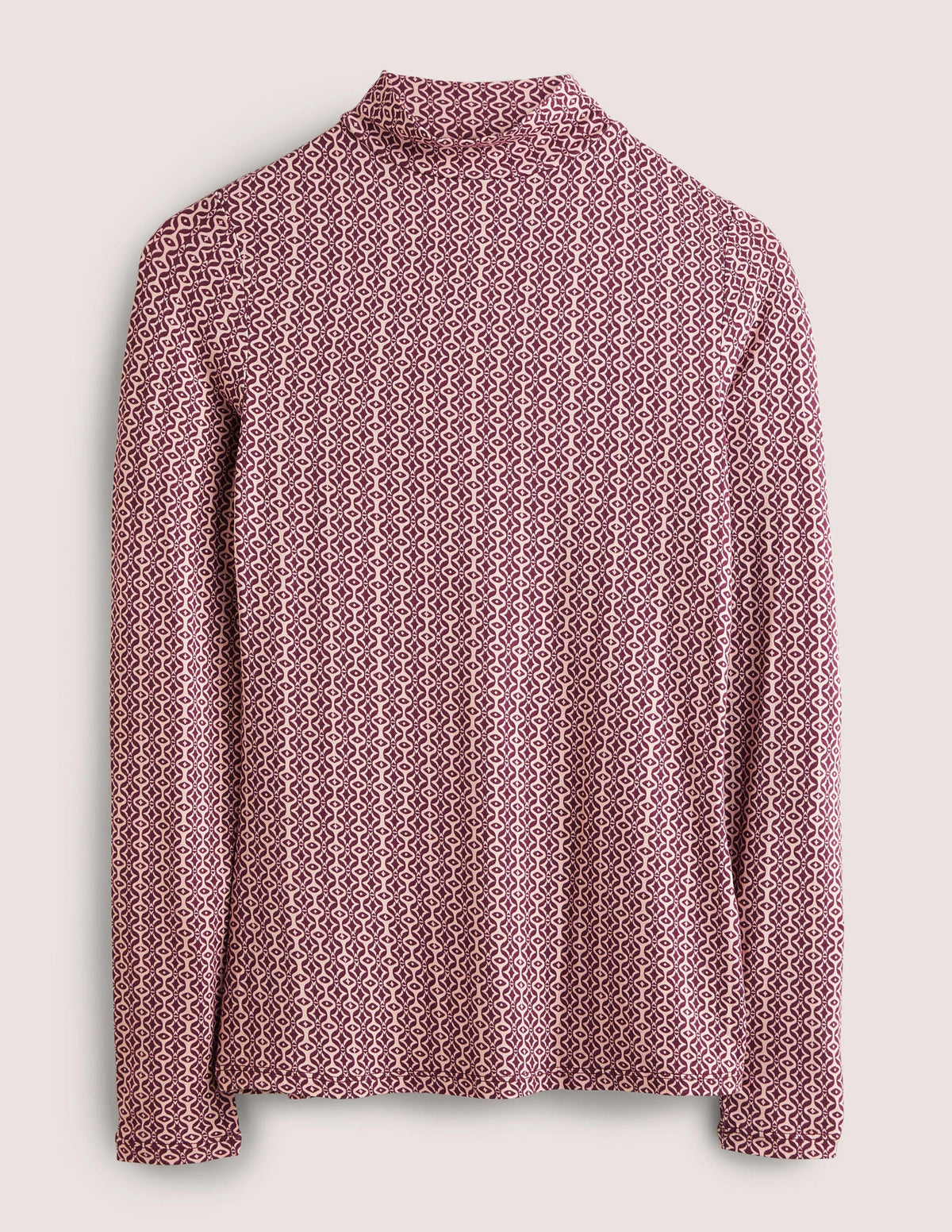 Jersey High Neck Top-Berry, Diamond Swirl - Image 6