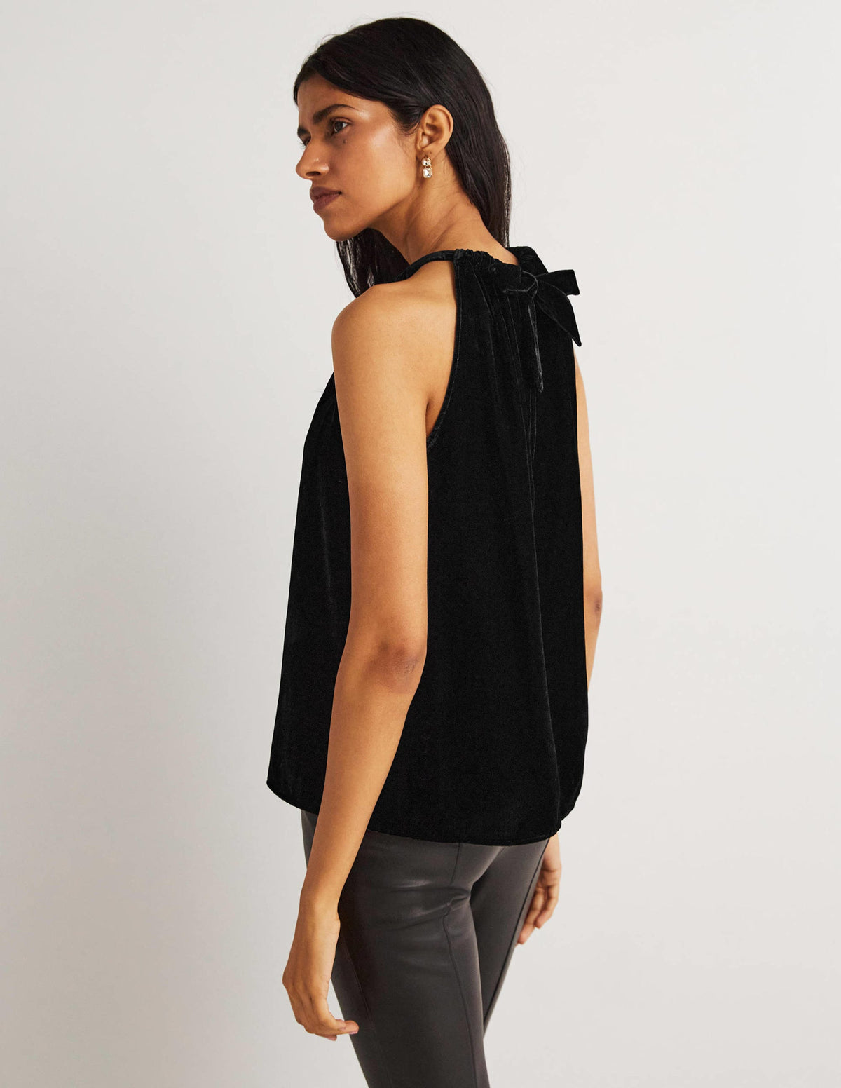Velvet Halterneck Top-Black - Image 4