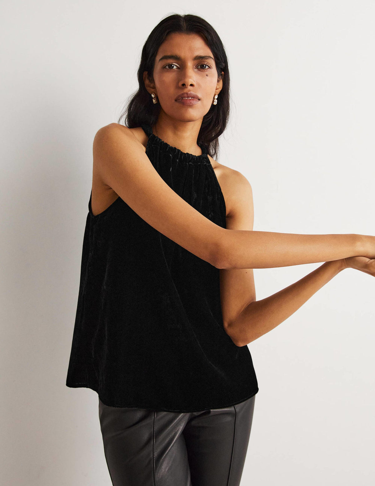 Velvet Halterneck Top-Black - Image 5