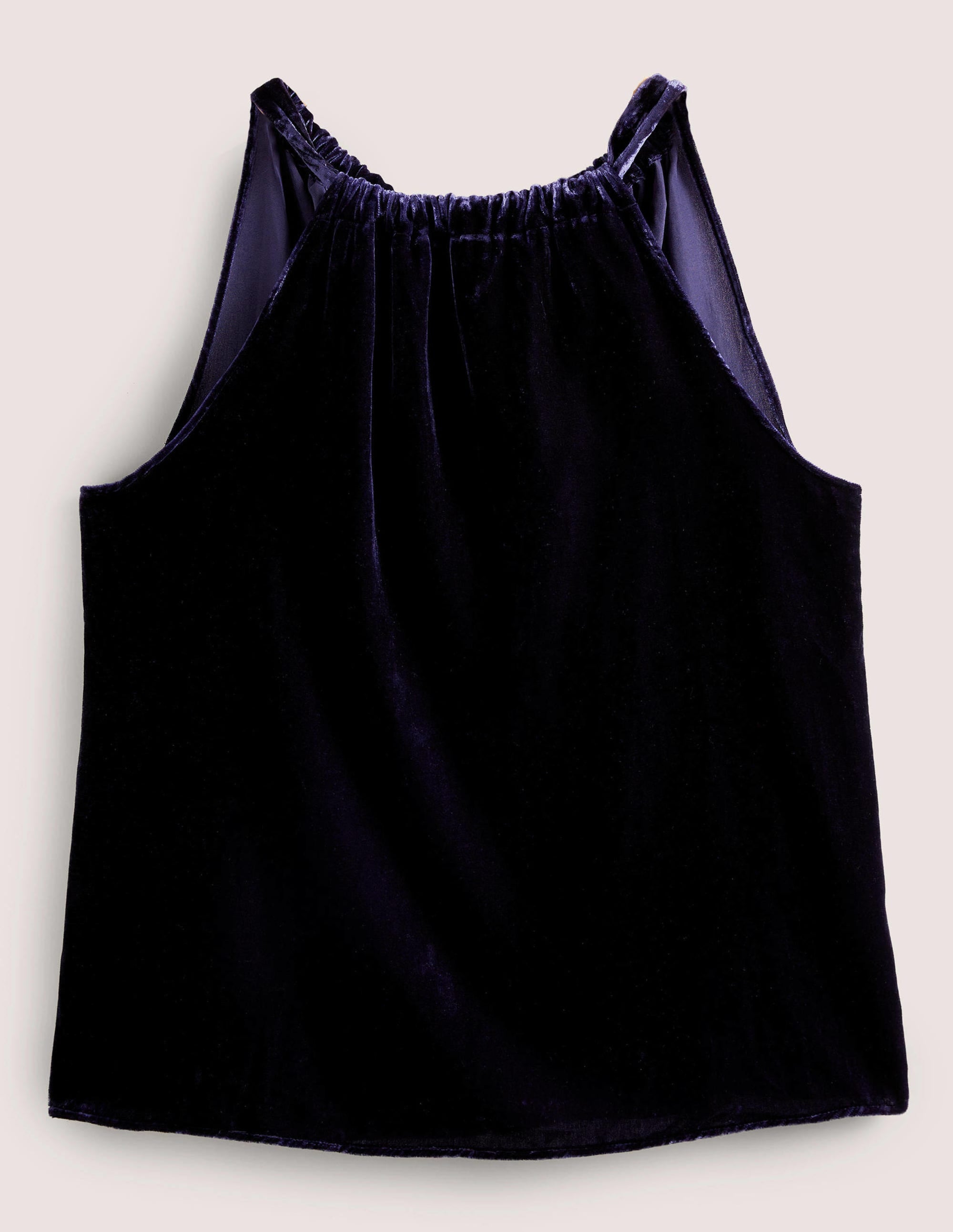Velvet Halterneck Top-Navy - Image 6