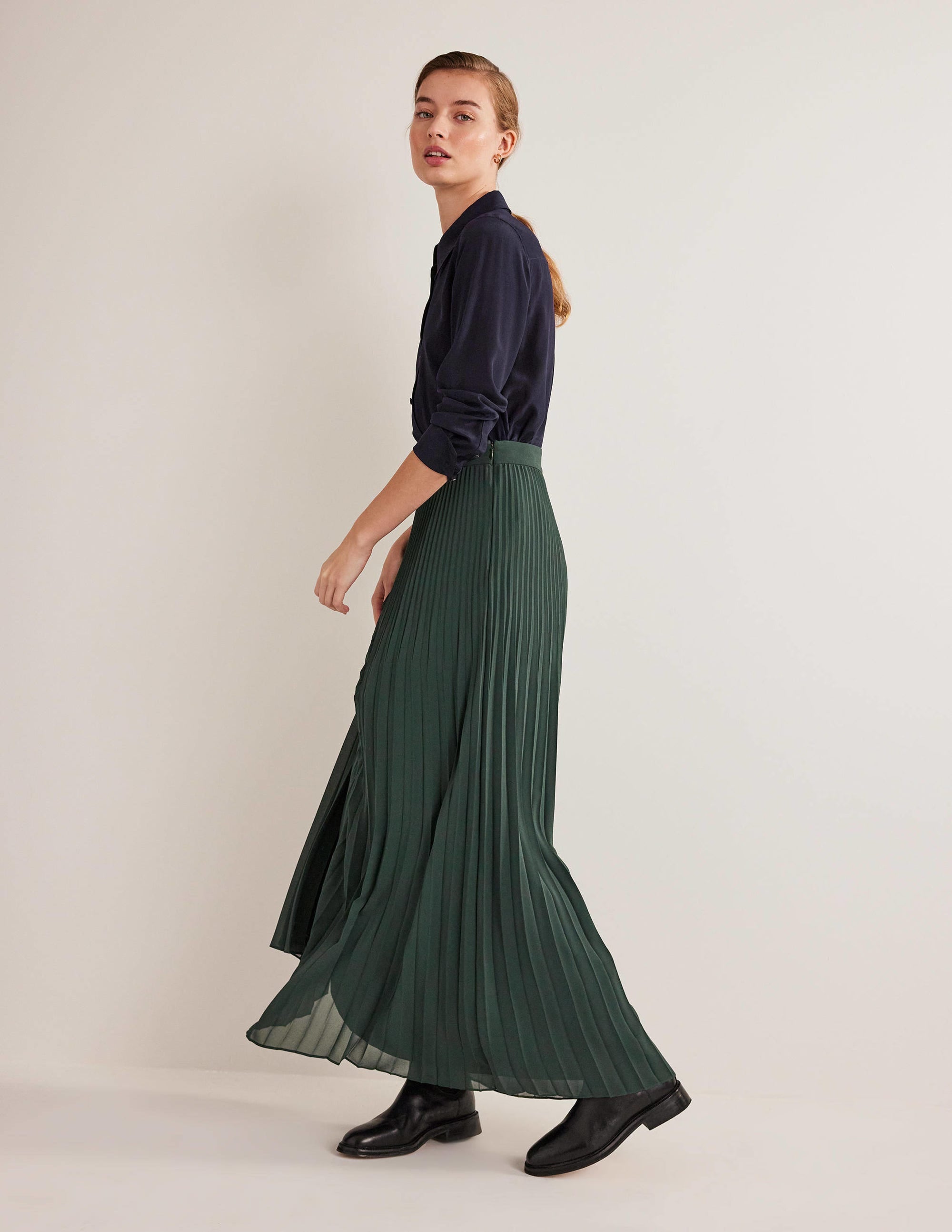 Silk Shirt-Navy - Image 4