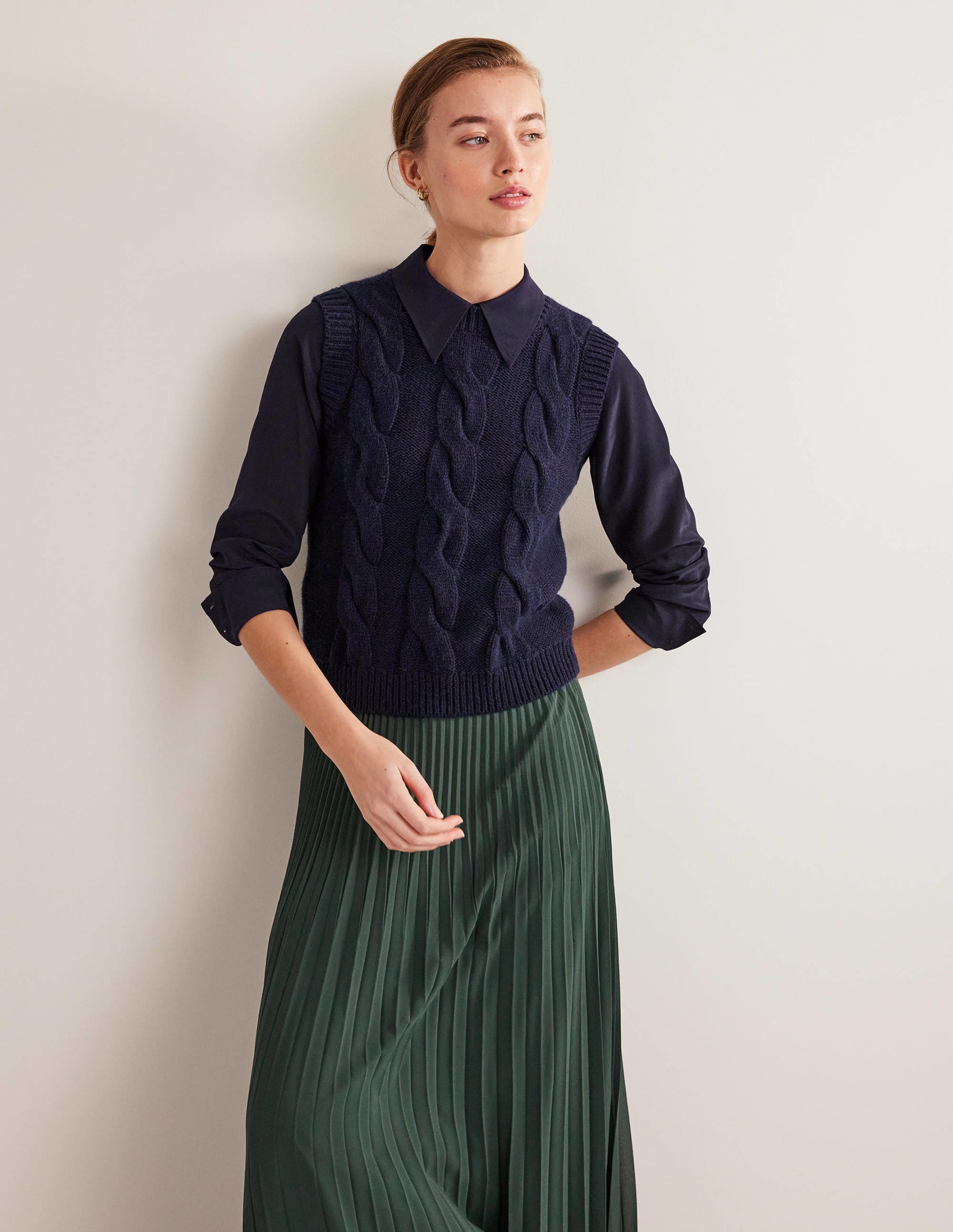 Silk Shirt-Navy - Image 5