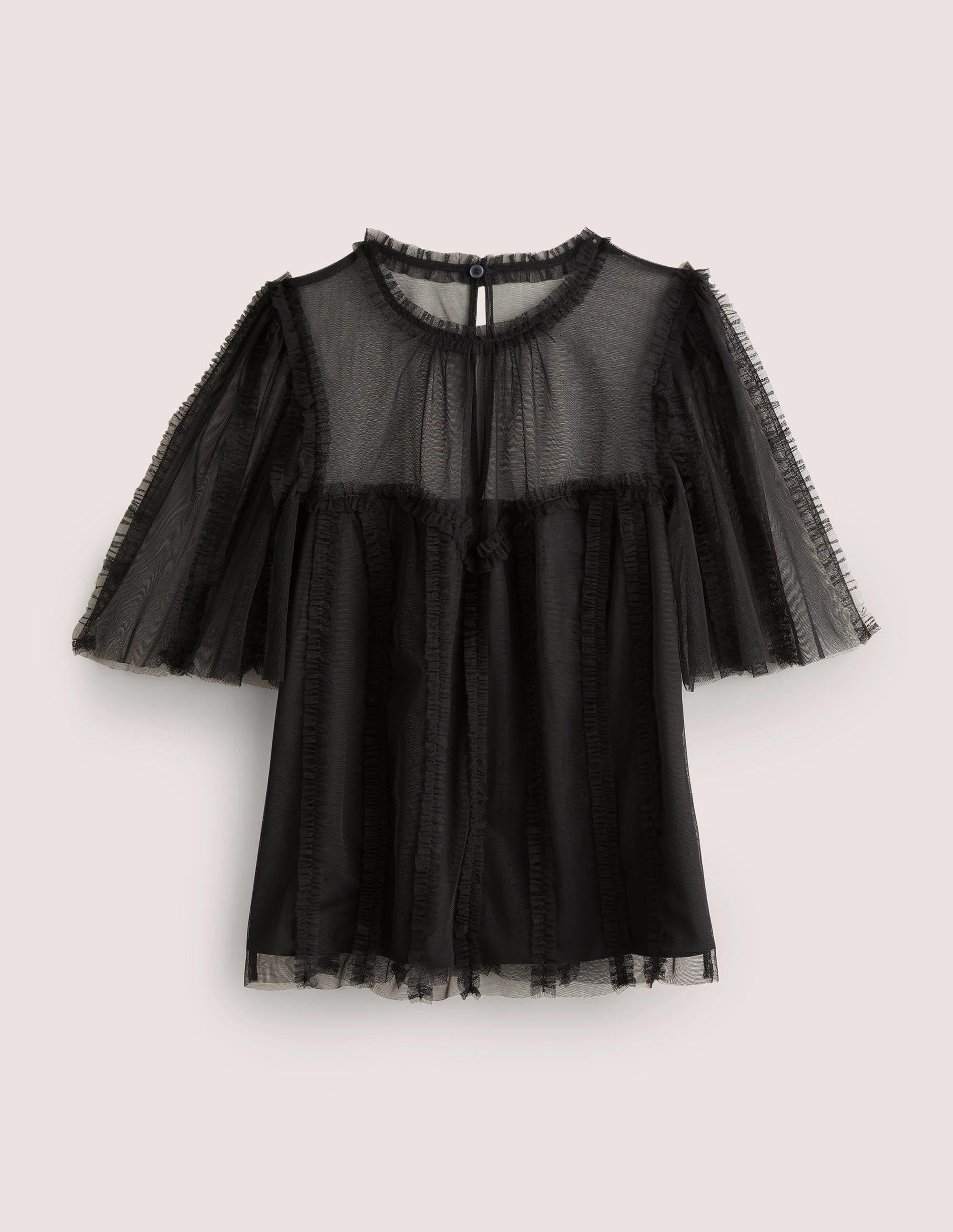 Black Sweetheart Tulle Party Top-Black - Image 7