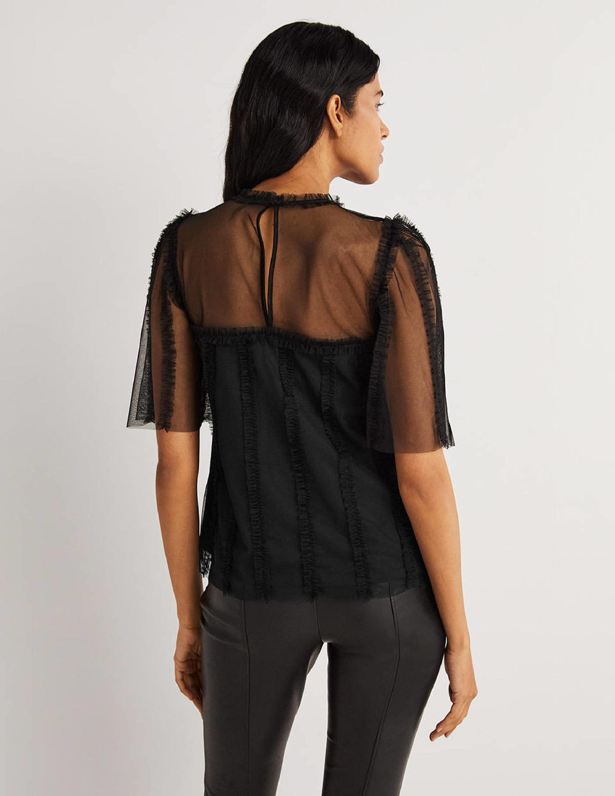 Black Sweetheart Tulle Party Top-Black - Image 3