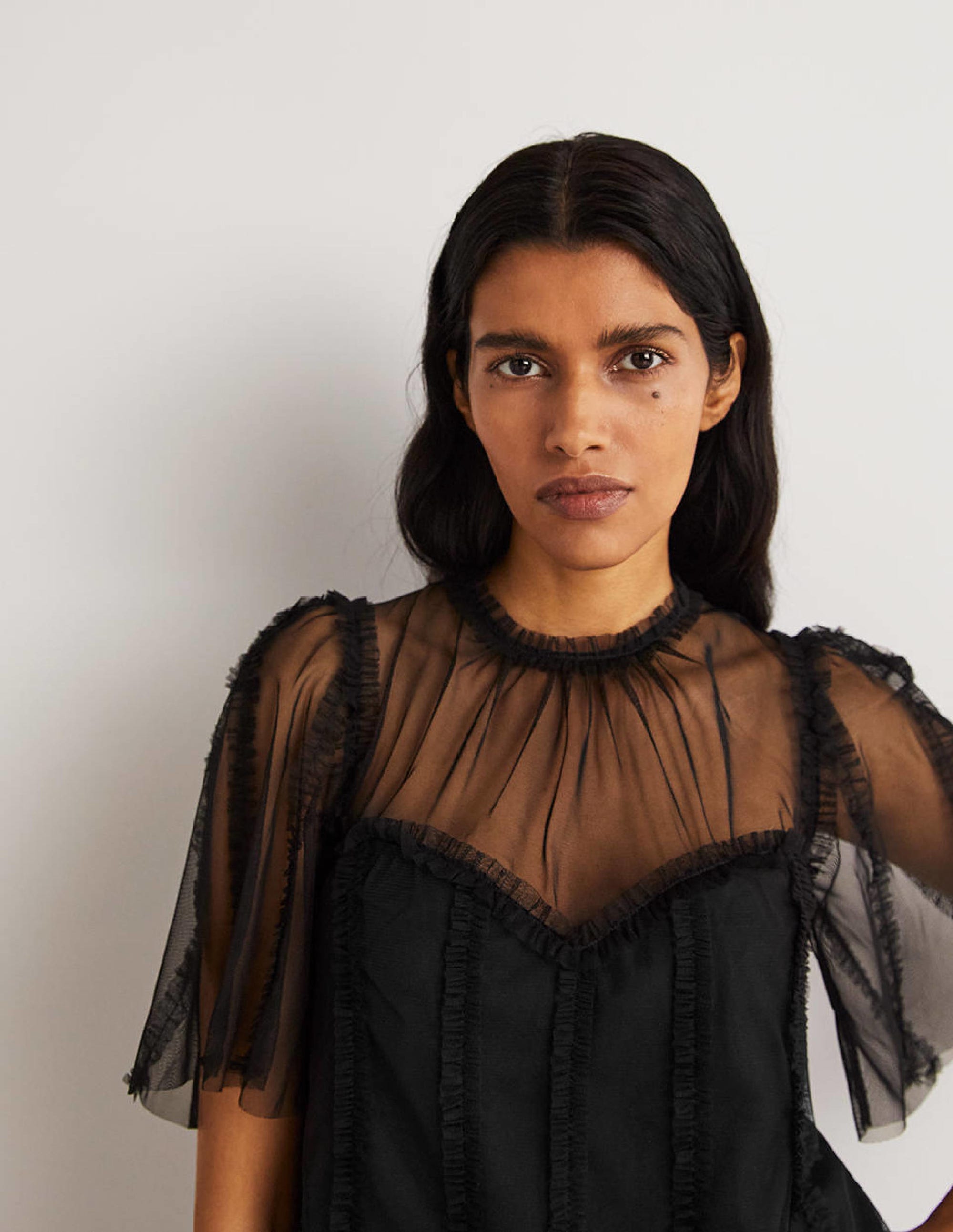 Black Sweetheart Tulle Party Top-Black - Image 4