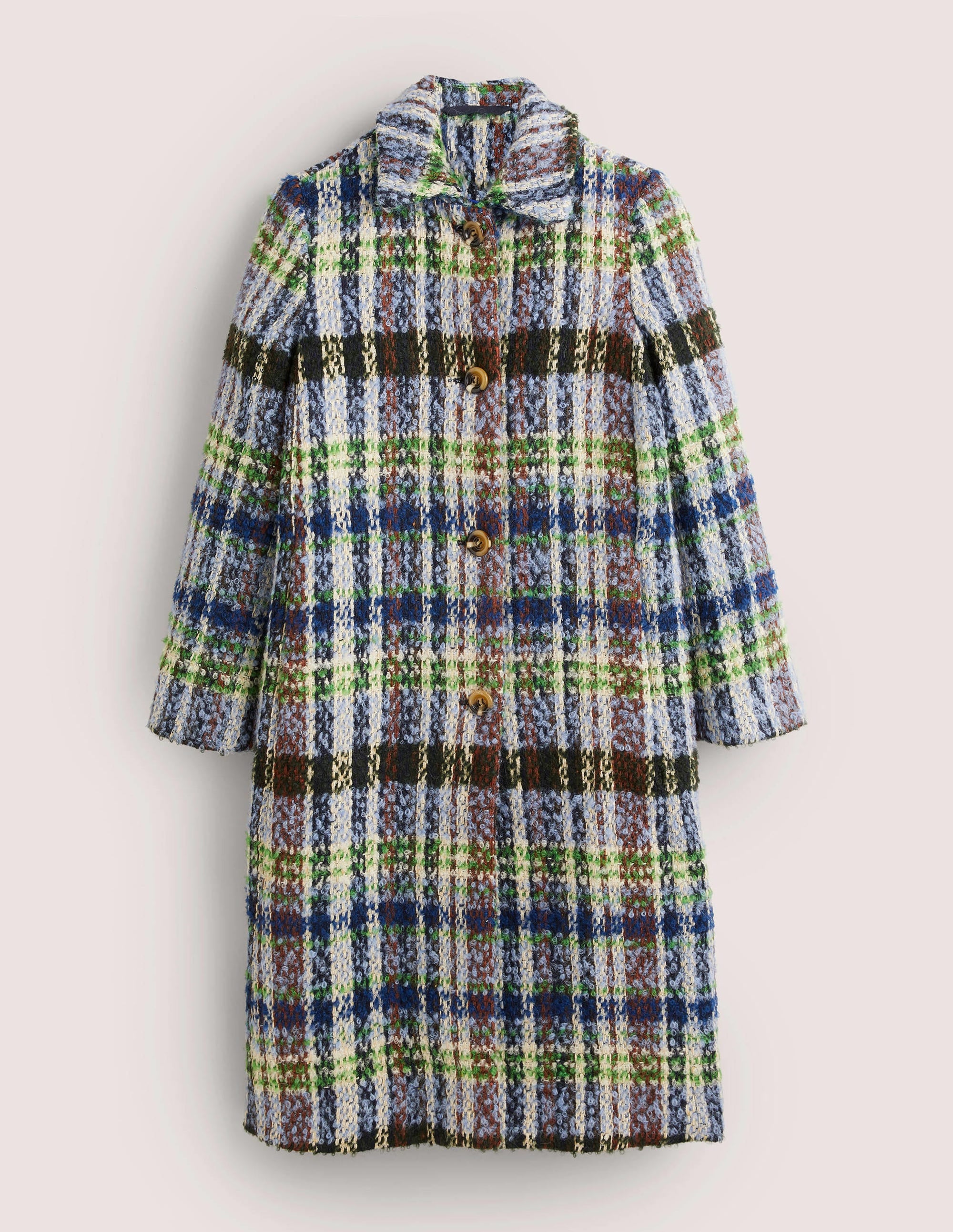 Textured Wool Coat-Check - Image 6