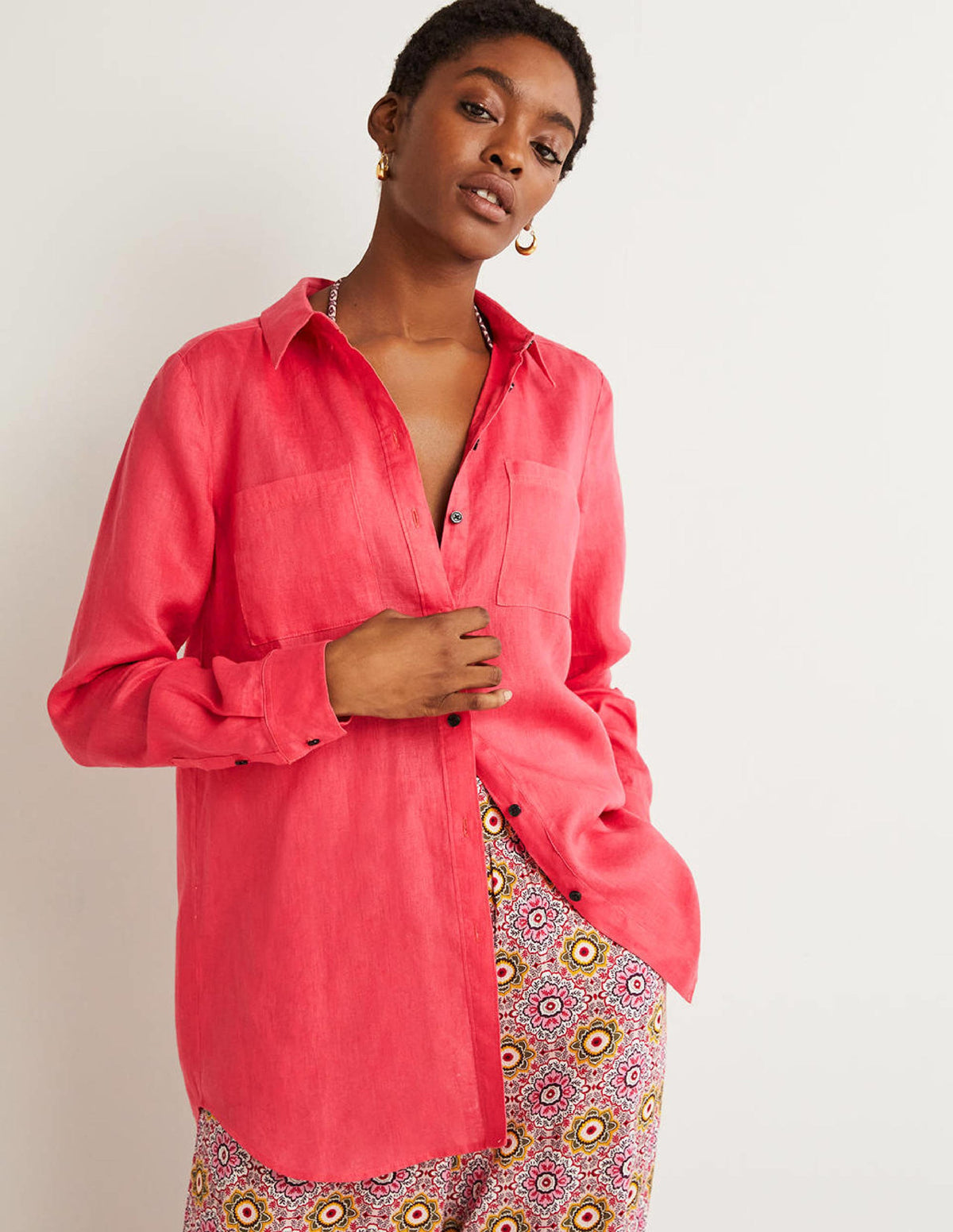 Linen Shirt-Pink Berry - Image 4