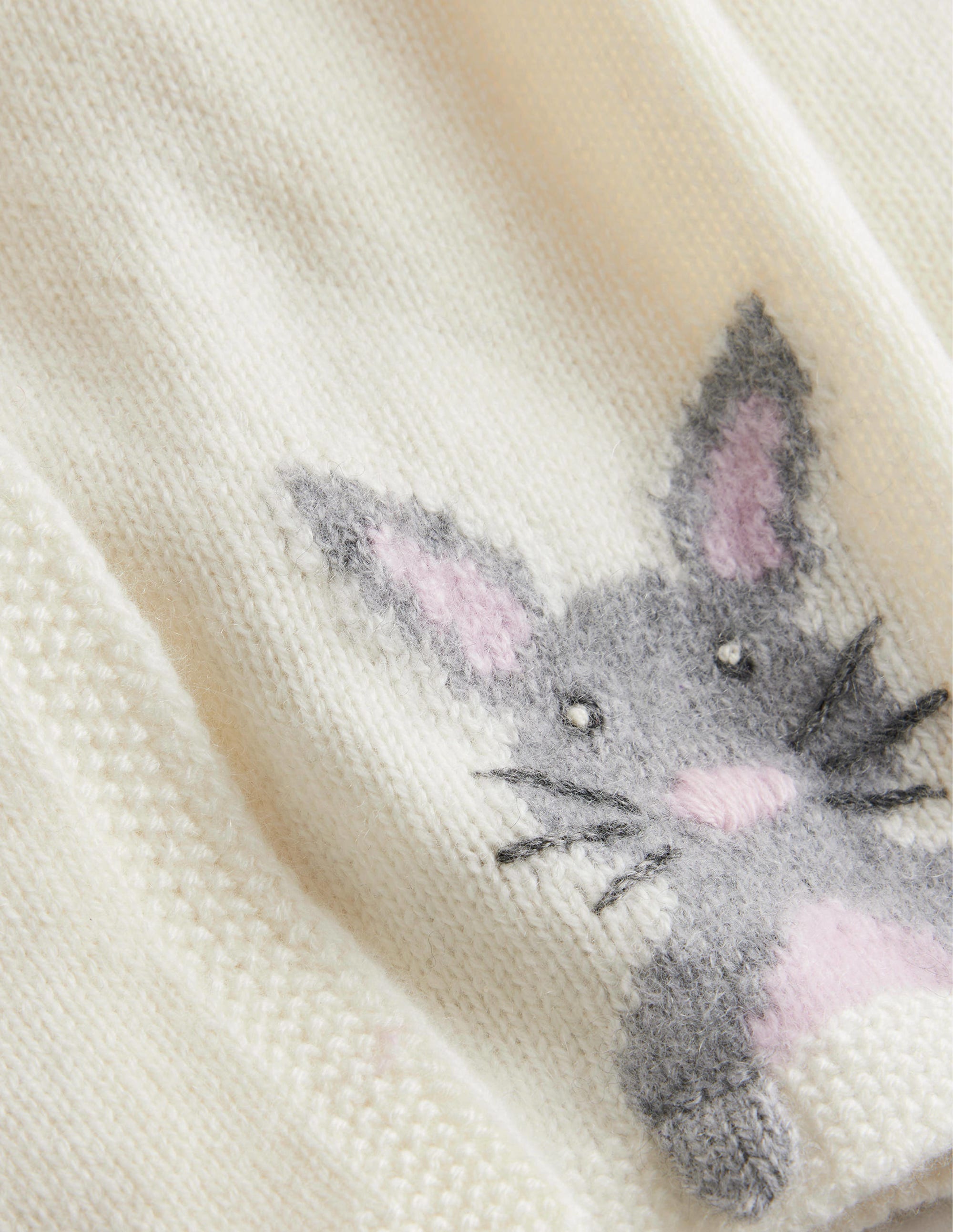 Cashmere Cardigan-Ivory Bunnies - Image 3
