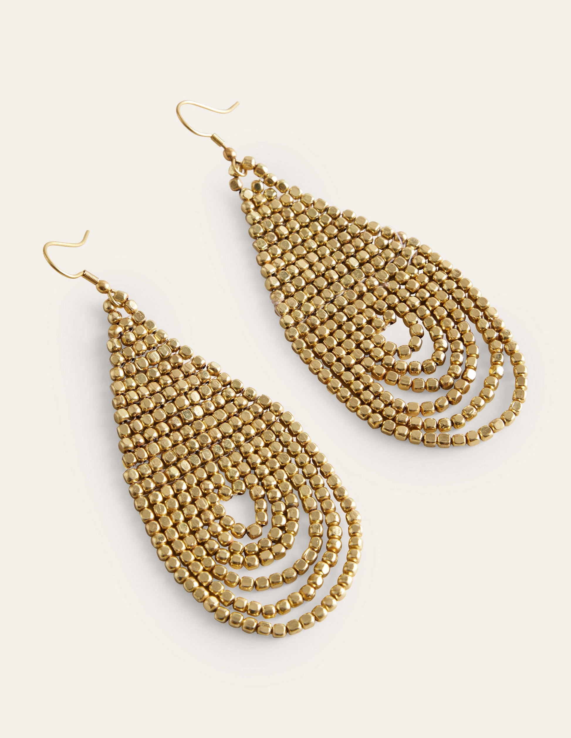 Bead Layer Earrings-Gold-3