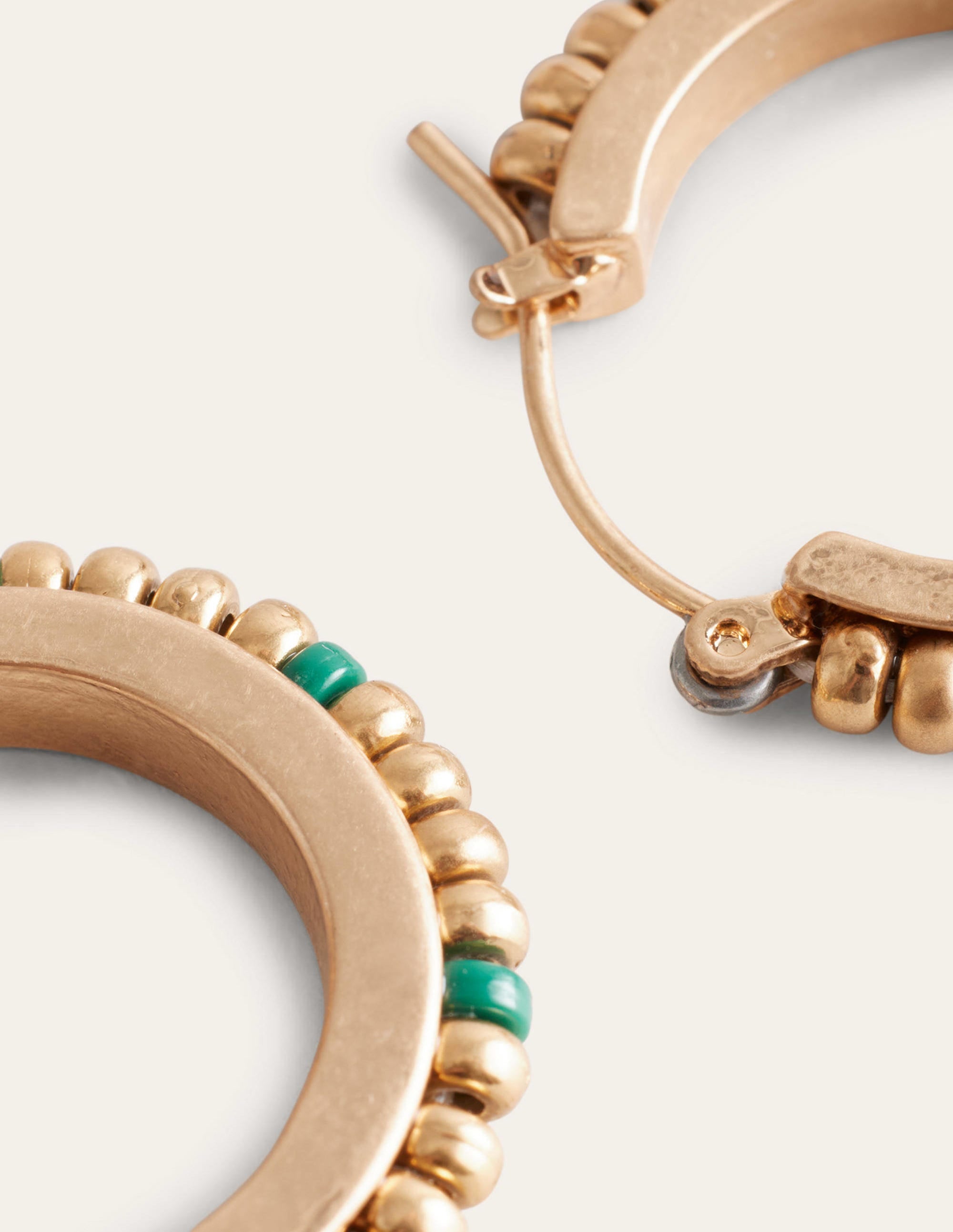 Small Beaded Hoops-Green - Image 3