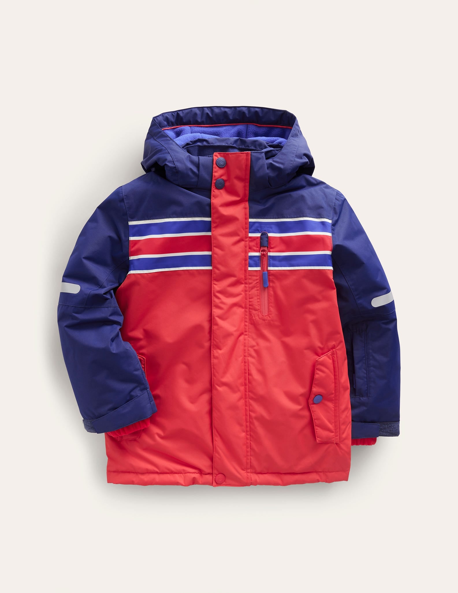 All-weather Waterproof Jacket-Red Colourblock - Image 1