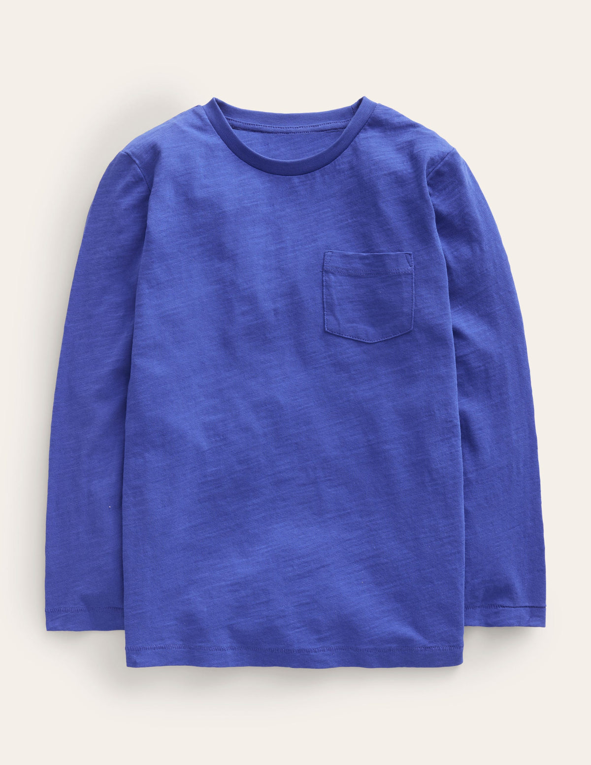 Long-sleeved Washed T-shirt-Bright Blue-1